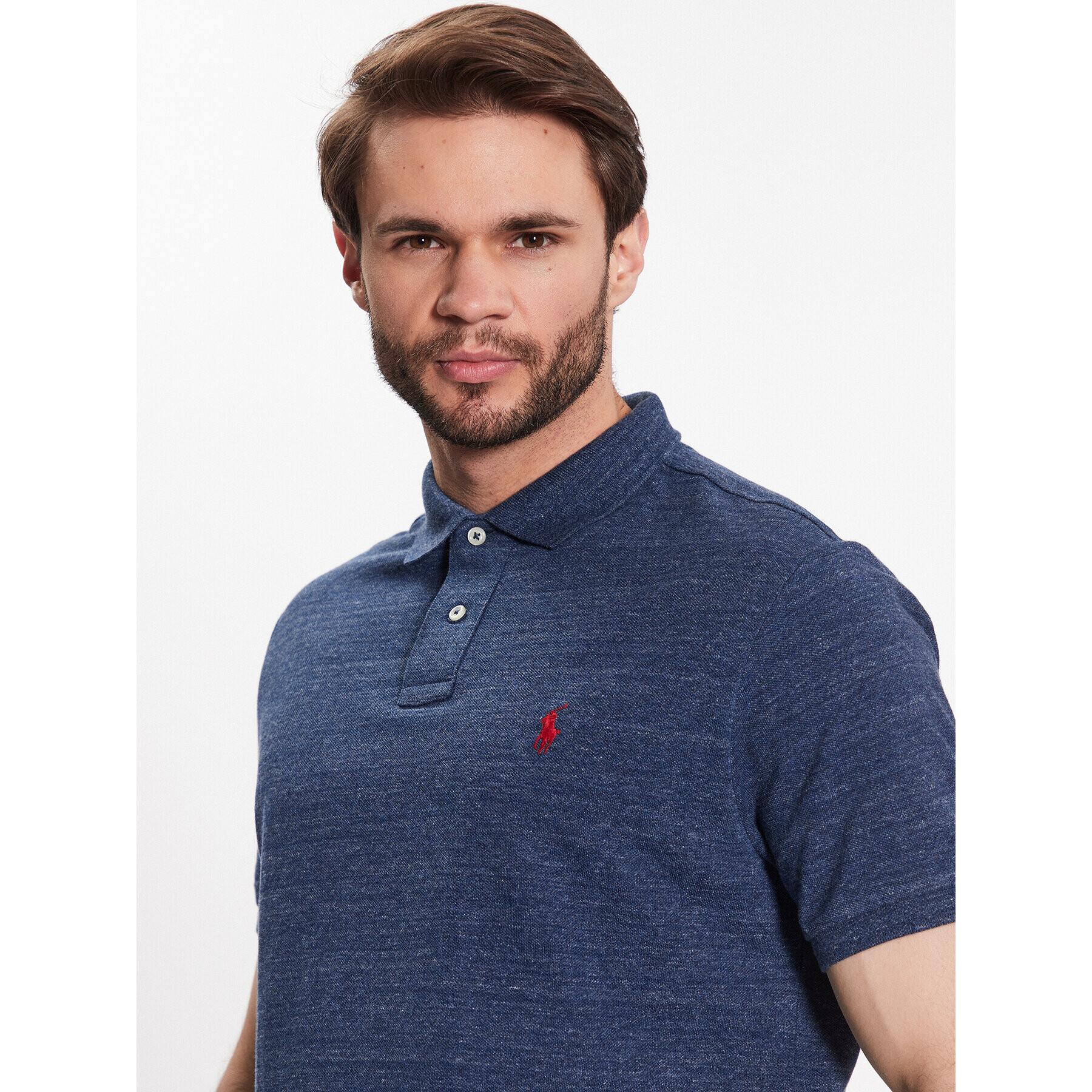 Polo Ralph Lauren Тениска с яка и копчета 710666998005 Син Regular Fit - Pepit.bg