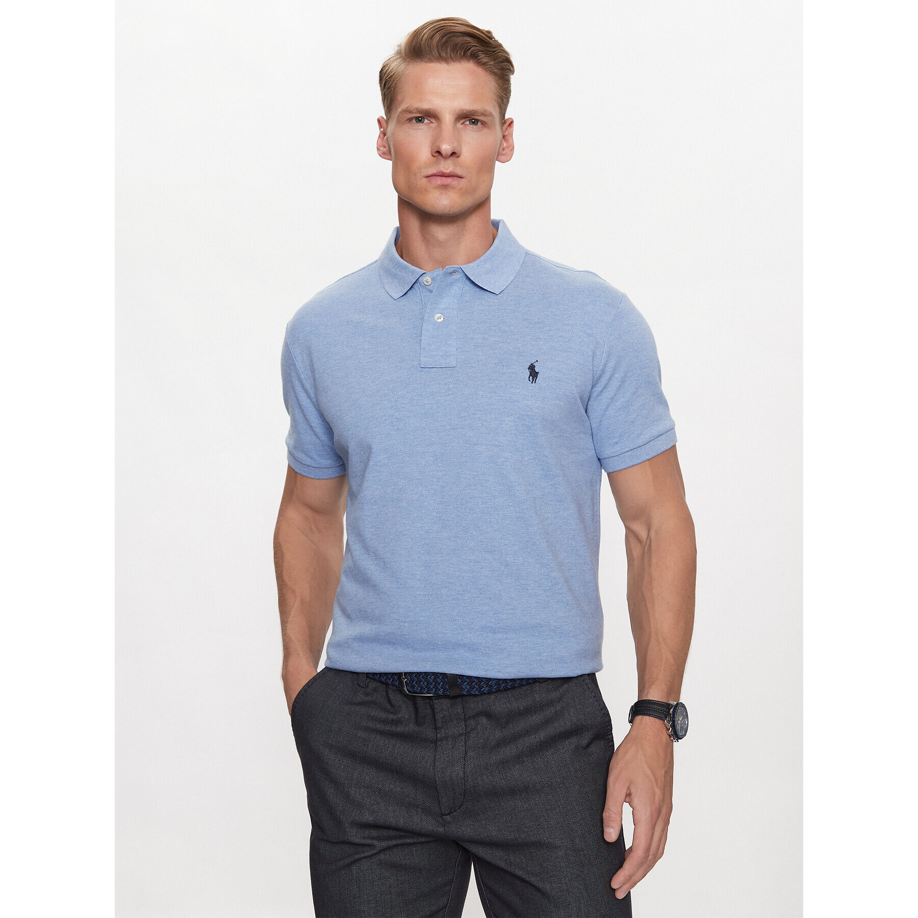 Polo Ralph Lauren Тениска с яка и копчета 710666998007 Син Custom Slim Fit - Pepit.bg