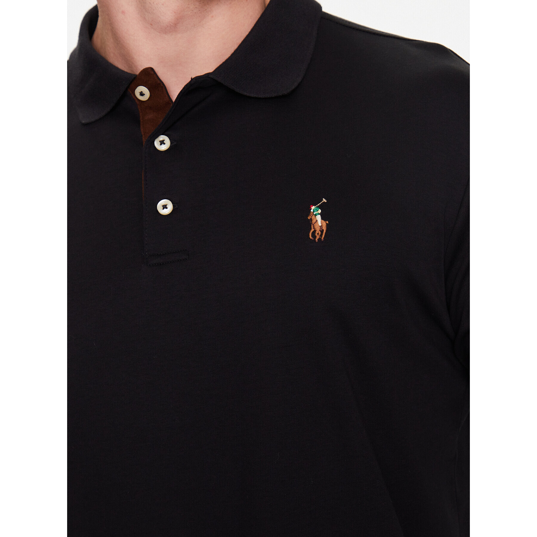 Polo Ralph Lauren Тениска с яка и копчета 710671785002 Черен Slim Fit - Pepit.bg