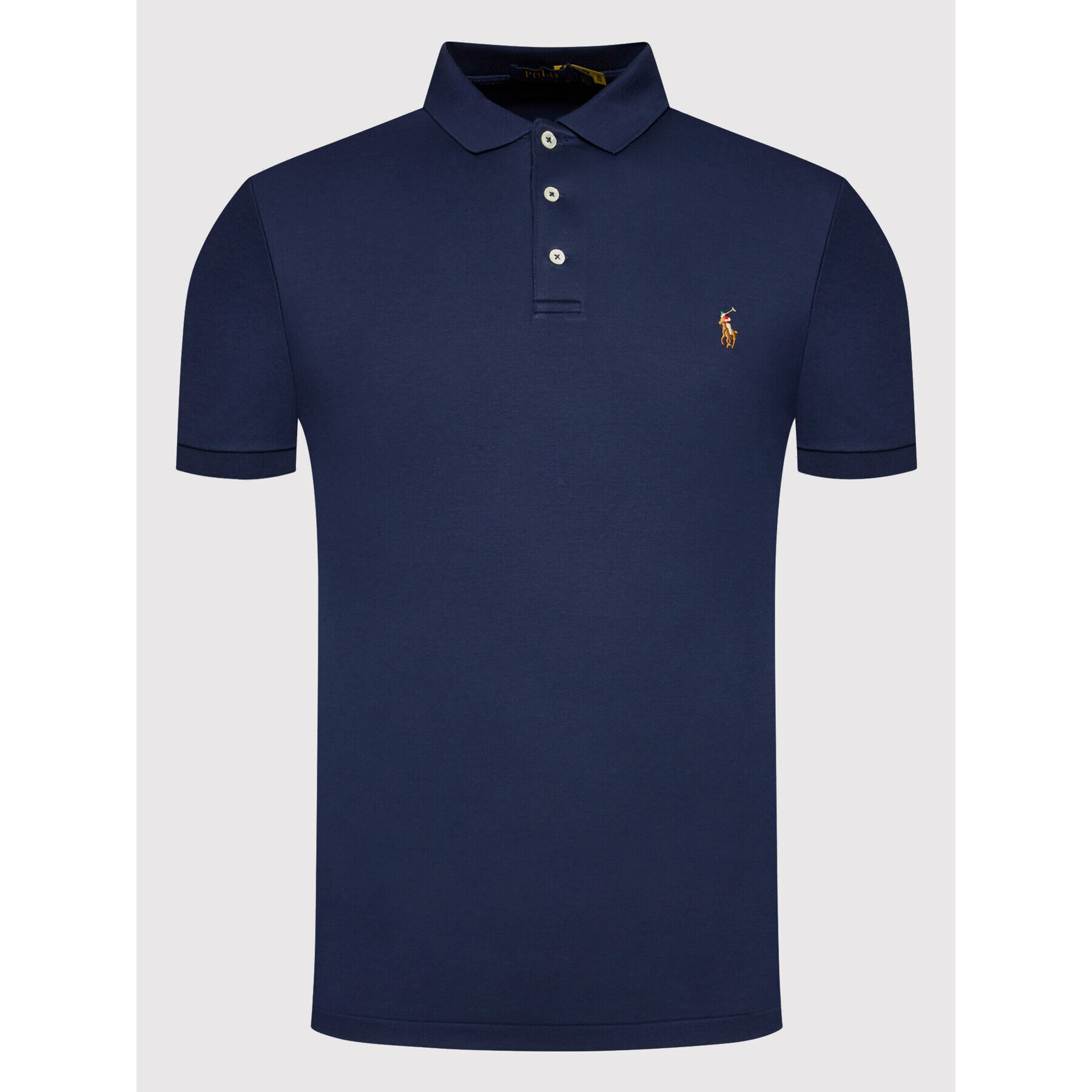 Polo Ralph Lauren Тениска с яка и копчета 710685514003 Тъмносин Slim Fit - Pepit.bg