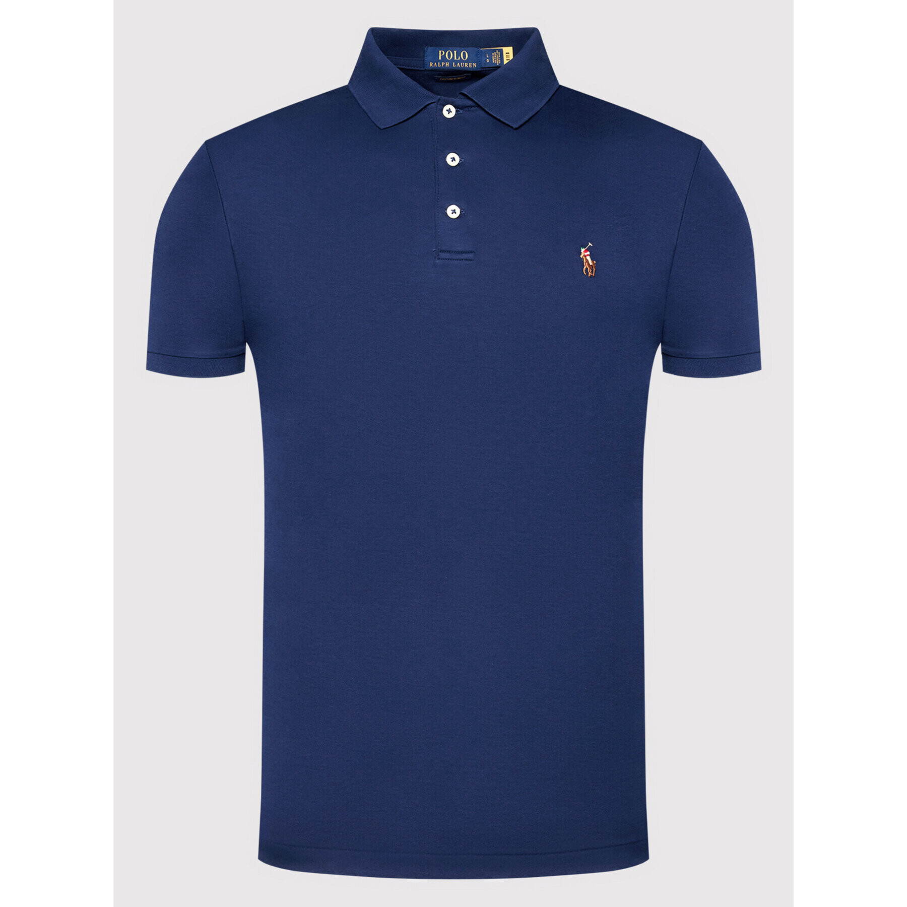 Polo Ralph Lauren Тениска с яка и копчета 710713130006 Тъмносин Custom Slim Fit - Pepit.bg