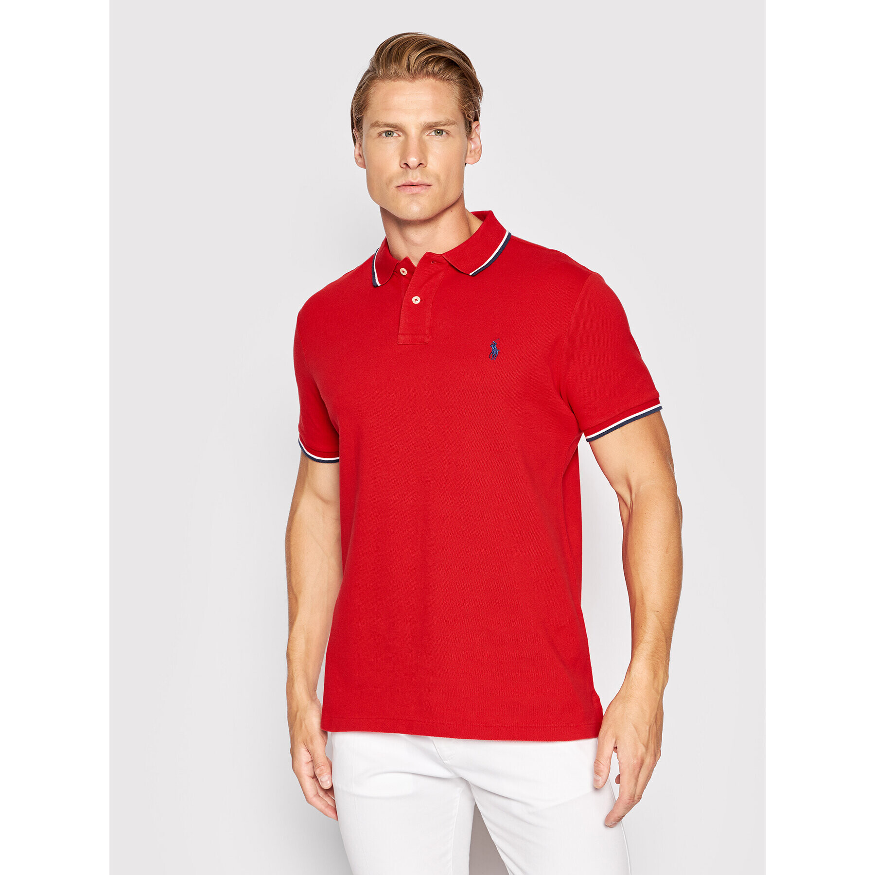 Polo Ralph Lauren Тениска с яка и копчета 710842621004 Червен Custom Slim Fit - Pepit.bg