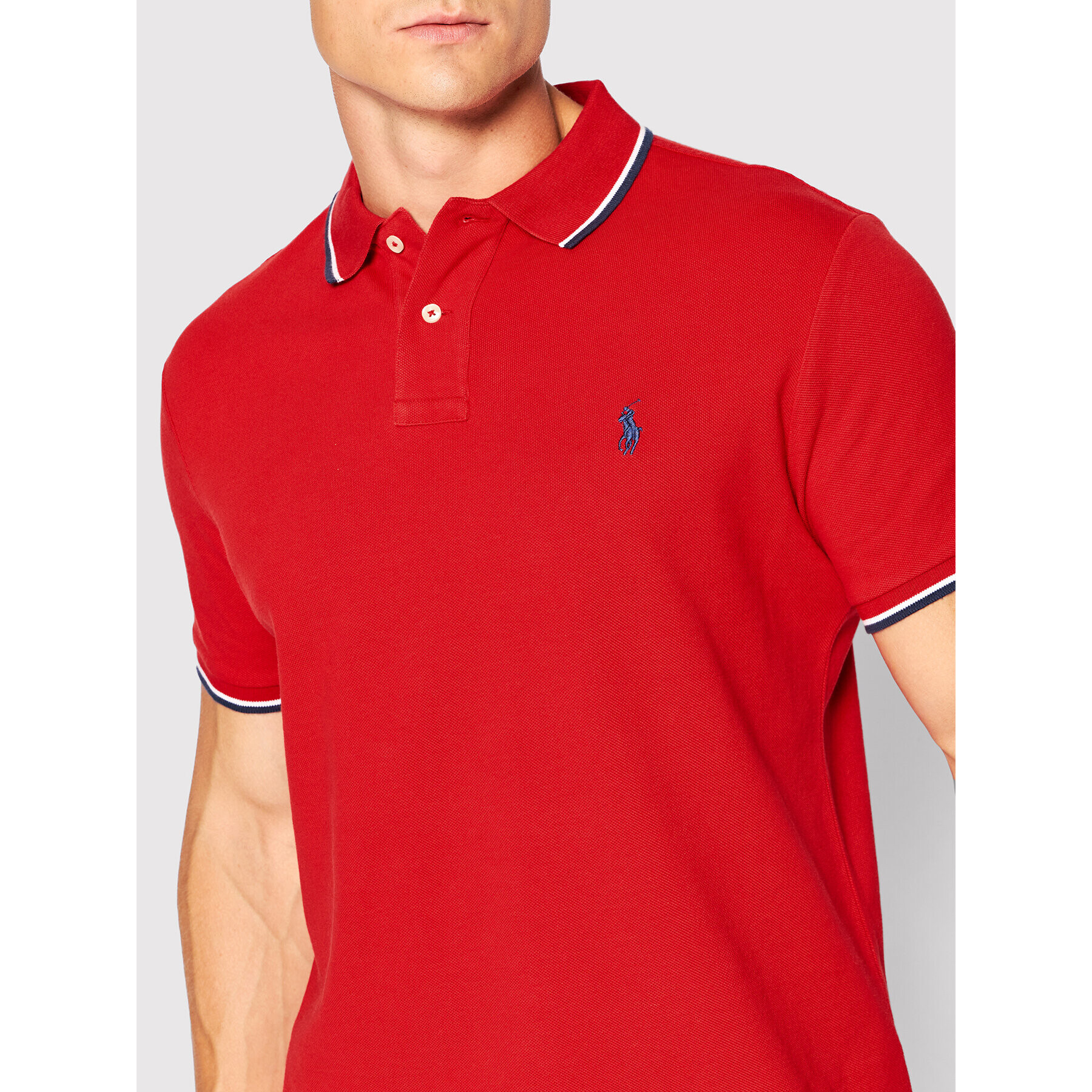 Polo Ralph Lauren Тениска с яка и копчета 710842621004 Червен Custom Slim Fit - Pepit.bg