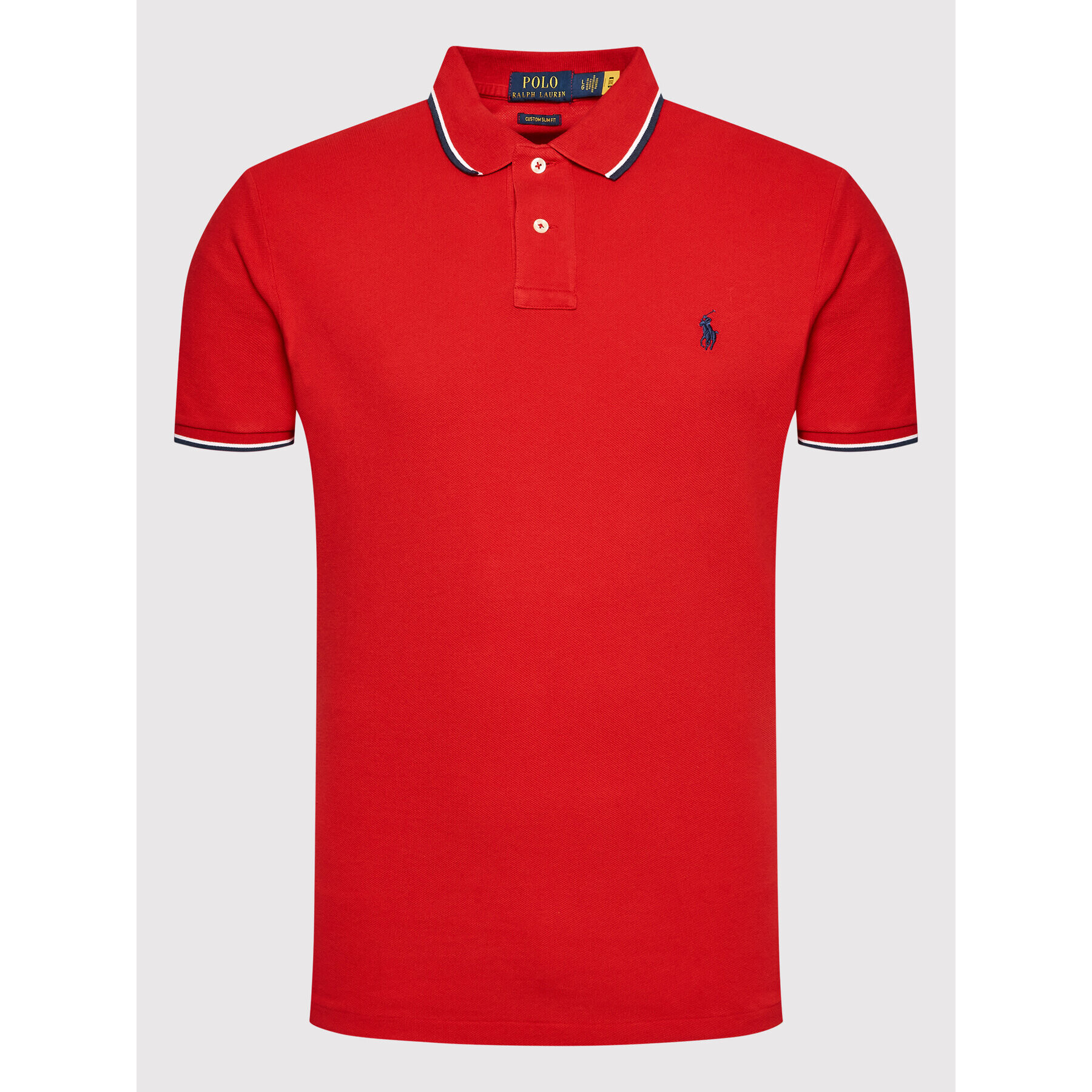 Polo Ralph Lauren Тениска с яка и копчета 710842621004 Червен Custom Slim Fit - Pepit.bg