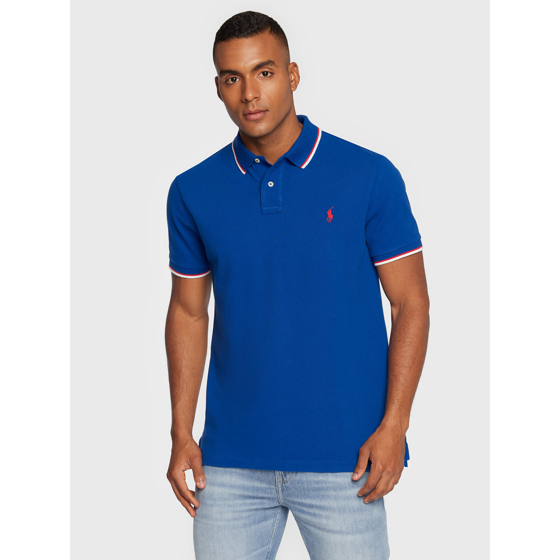 Polo Ralph Lauren Тениска с яка и копчета 710842621005 Син Slim Fit - Pepit.bg