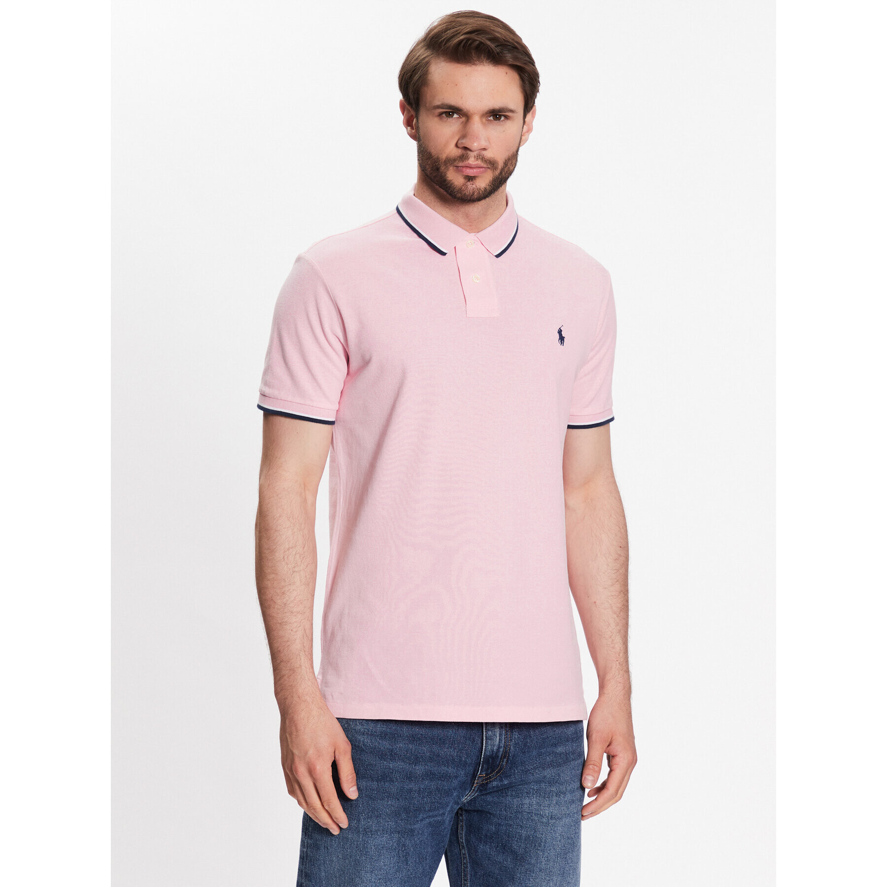 Polo Ralph Lauren Тениска с яка и копчета 710842621009 Розов Regular Fit - Pepit.bg