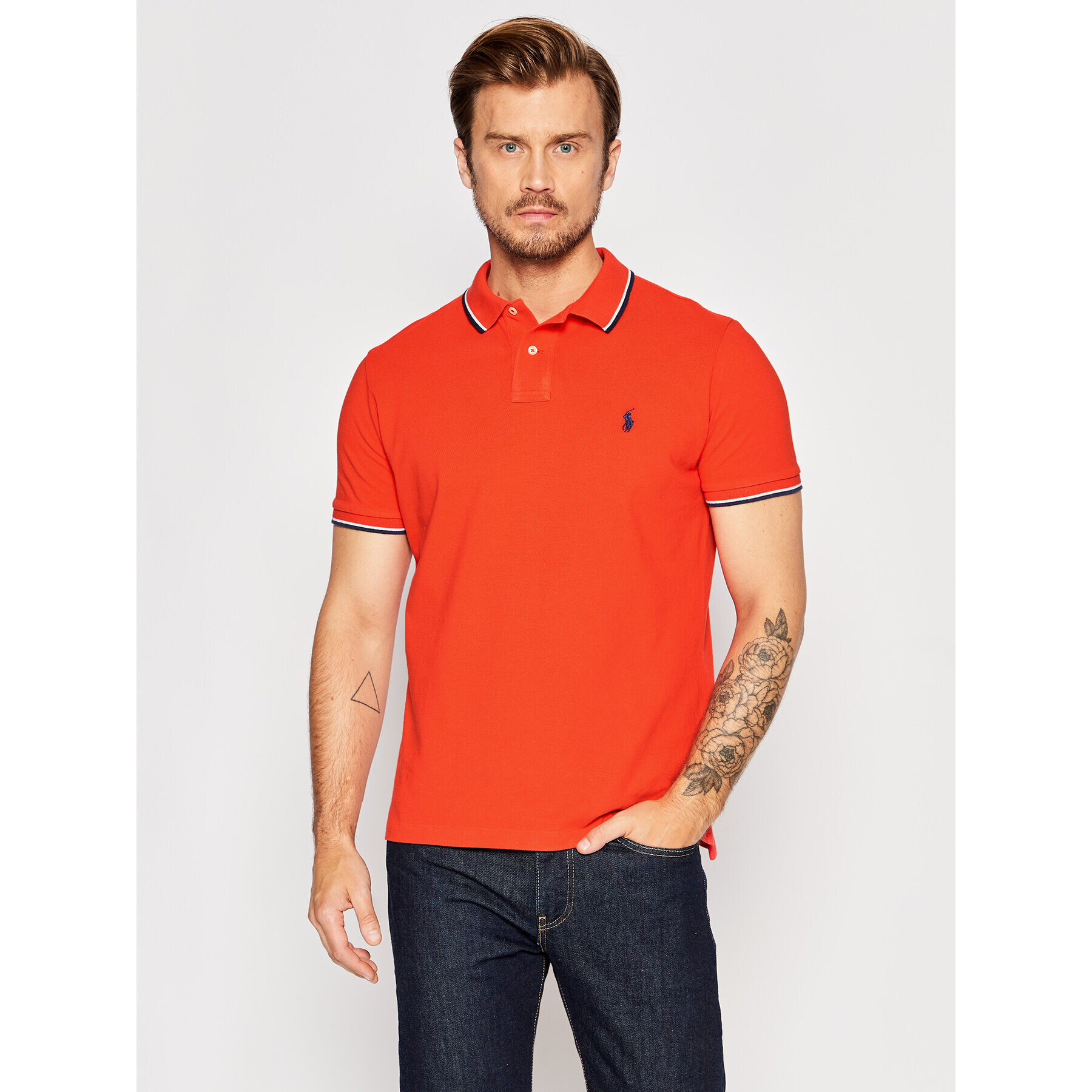 Polo Ralph Lauren Тениска с яка и копчета 710842621016 Червен Custom Slim Fit - Pepit.bg