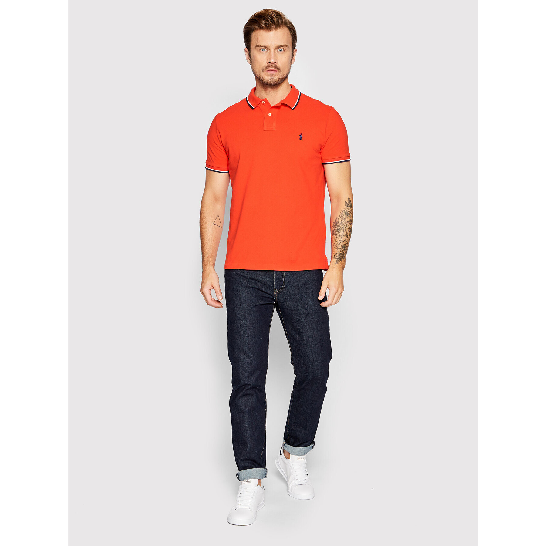 Polo Ralph Lauren Тениска с яка и копчета 710842621016 Червен Custom Slim Fit - Pepit.bg