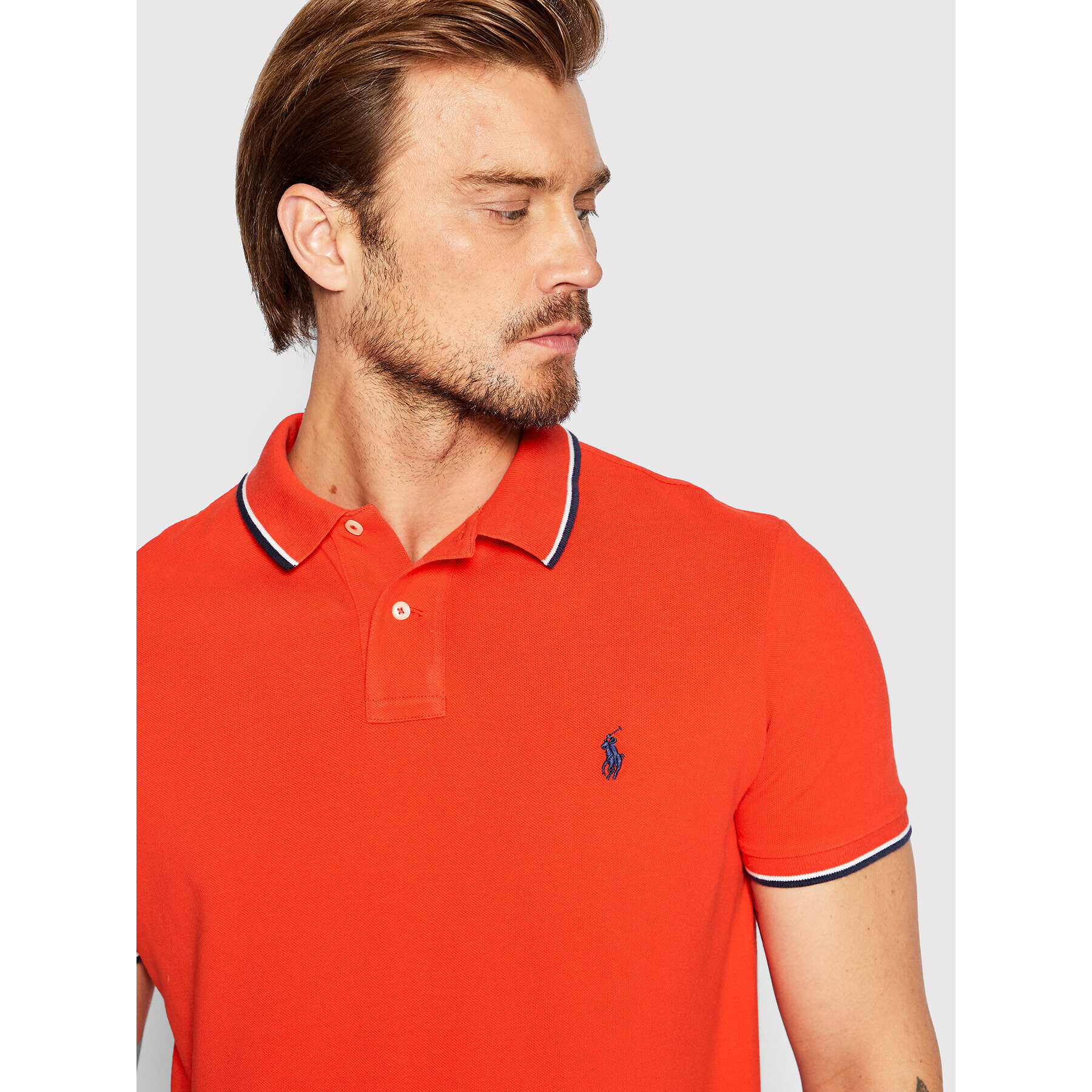 Polo Ralph Lauren Тениска с яка и копчета 710842621016 Червен Custom Slim Fit - Pepit.bg