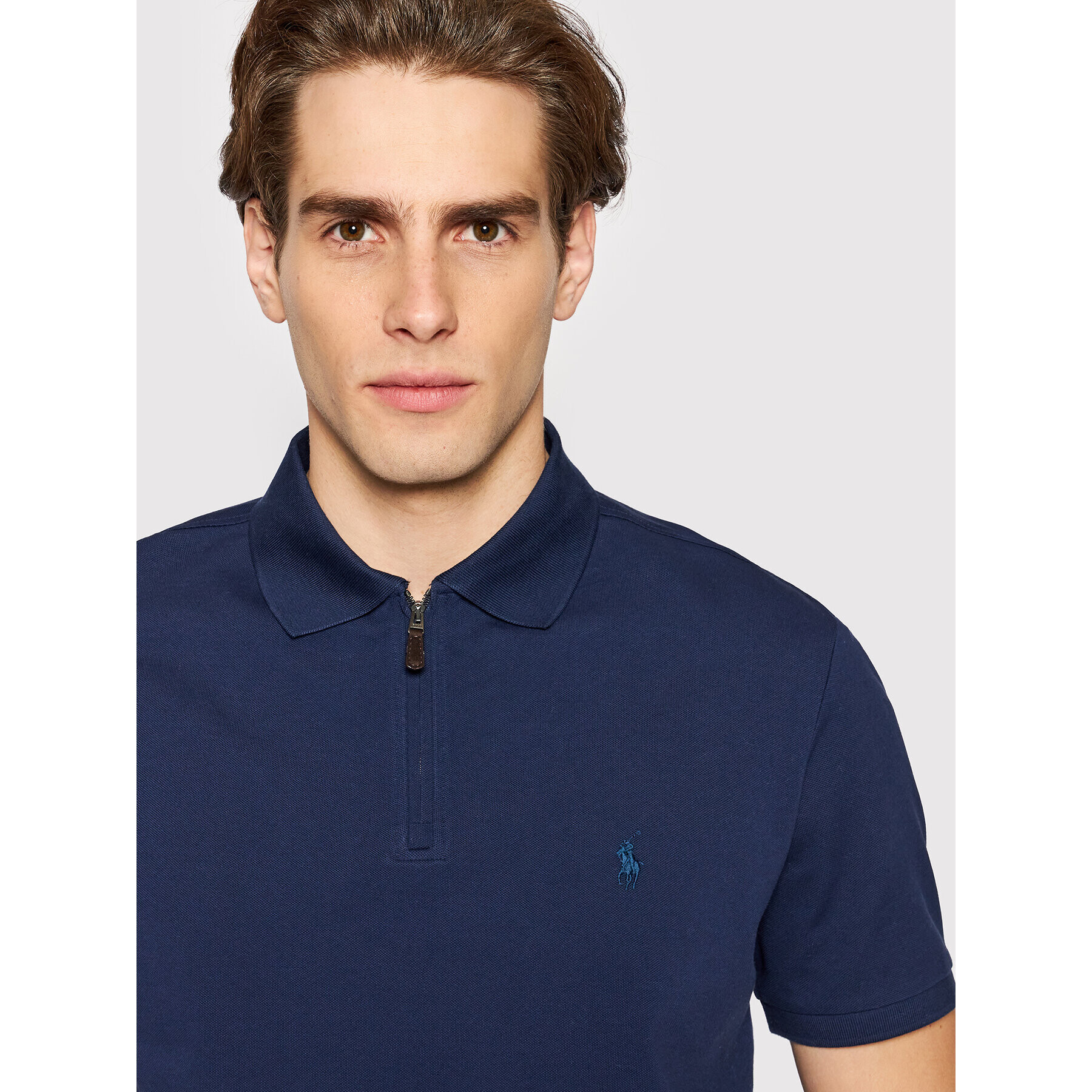 Polo Ralph Lauren Тениска с яка и копчета 710842622003 Тъмносин Slim Fit - Pepit.bg