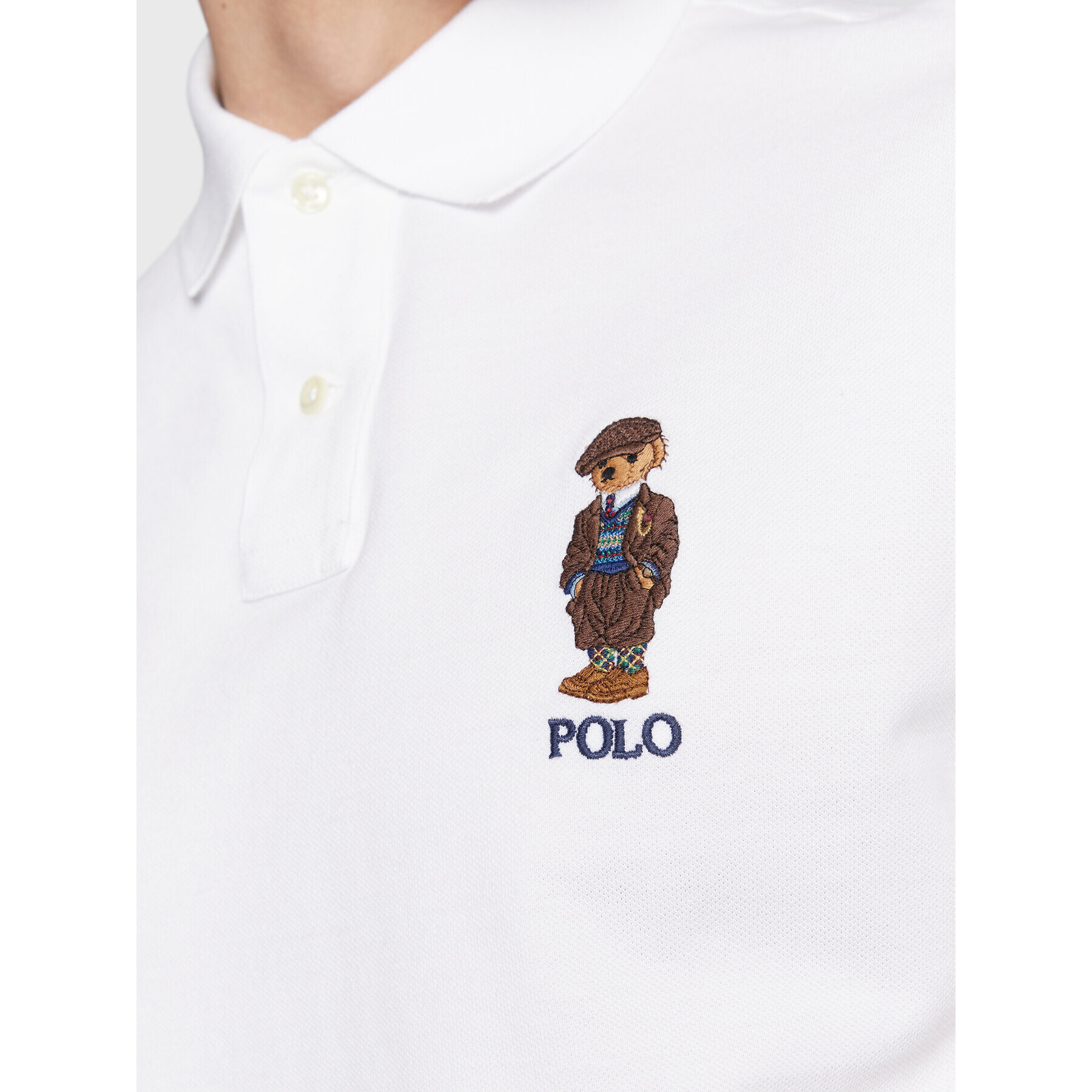 Polo Ralph Lauren Тениска с яка и копчета 710853312015 Бял Slim Fit - Pepit.bg