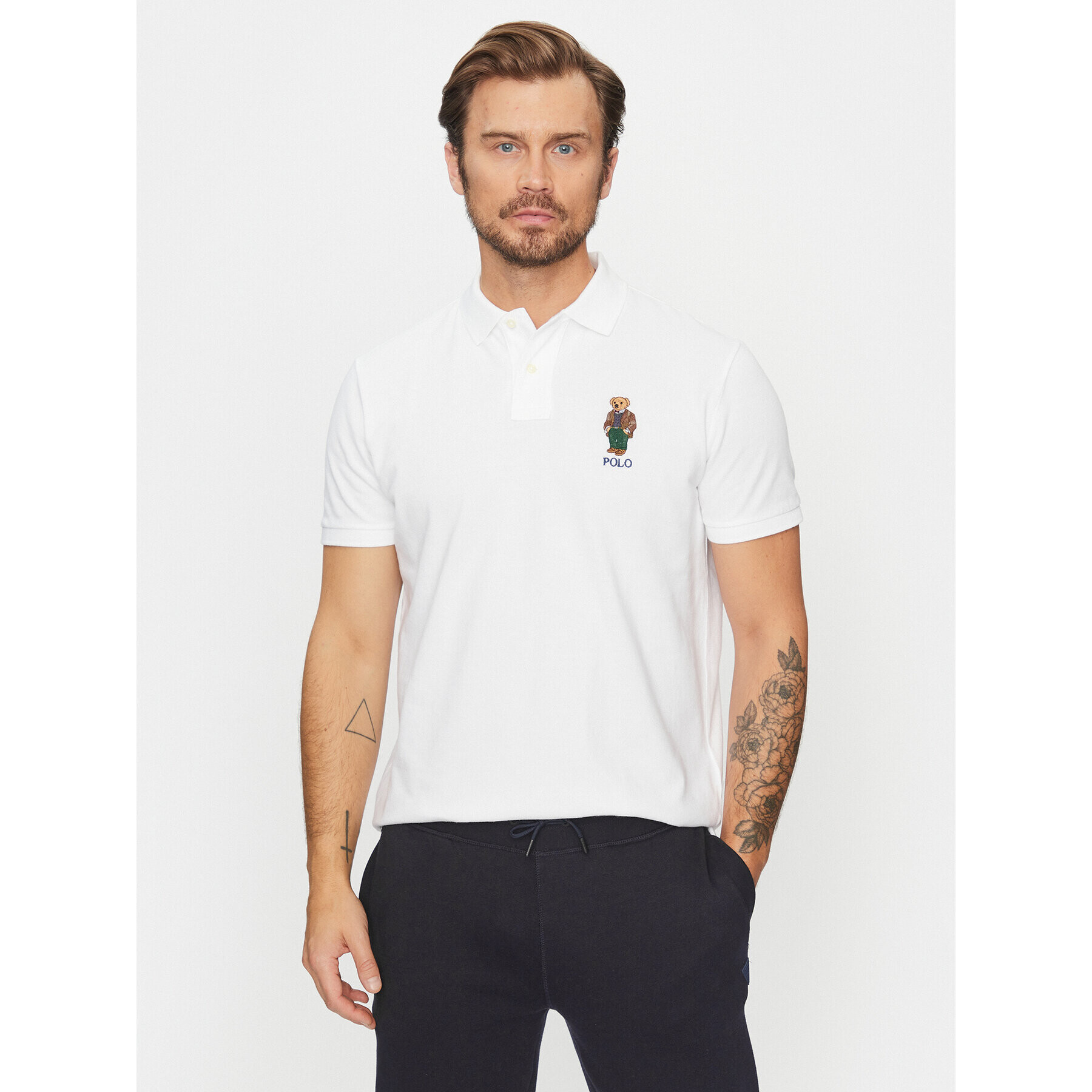 Polo Ralph Lauren Тениска с яка и копчета 710853312021 Бял Slim Fit - Pepit.bg