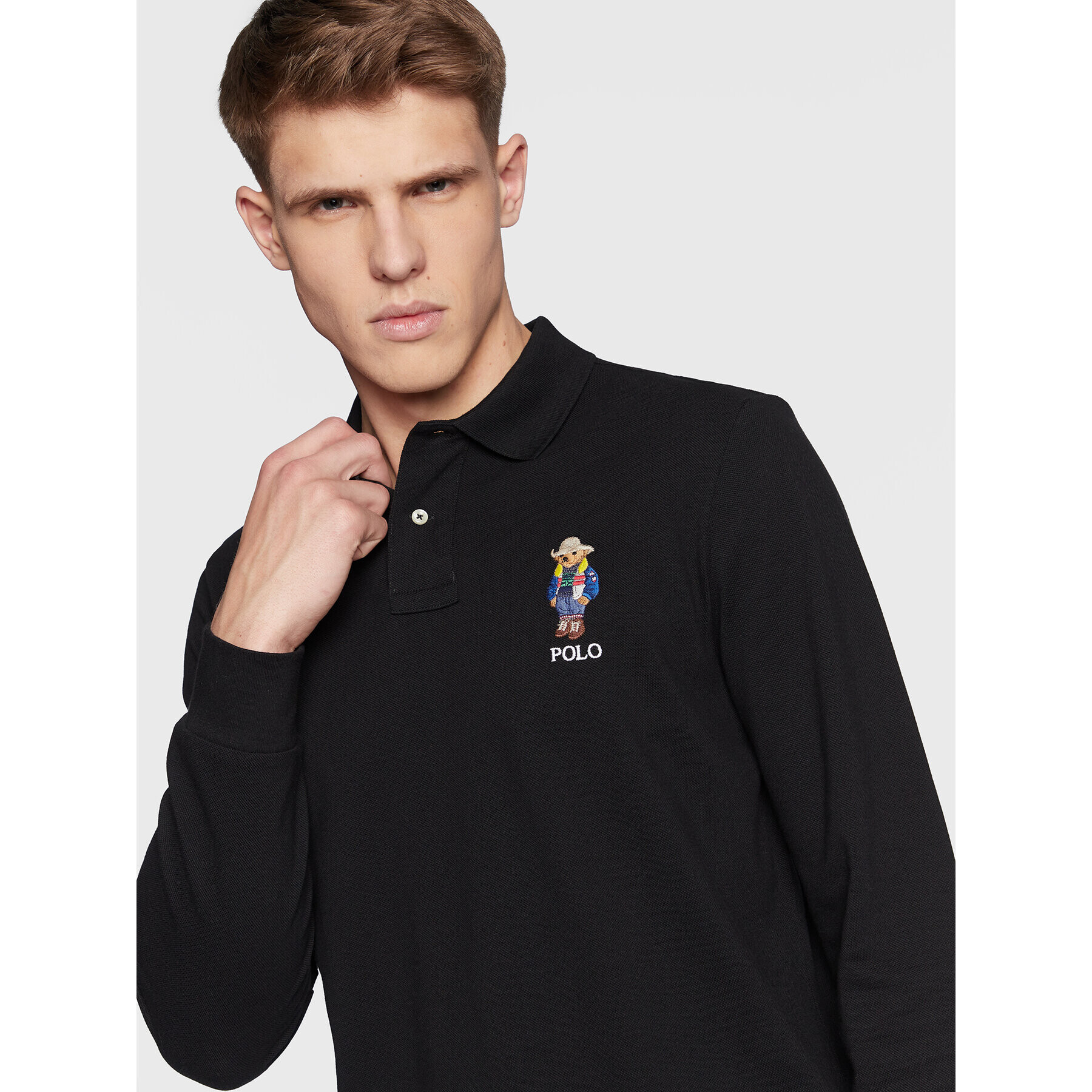 Polo Ralph Lauren Тениска с яка и копчета 710853322004 Черен Slim Fit - Pepit.bg