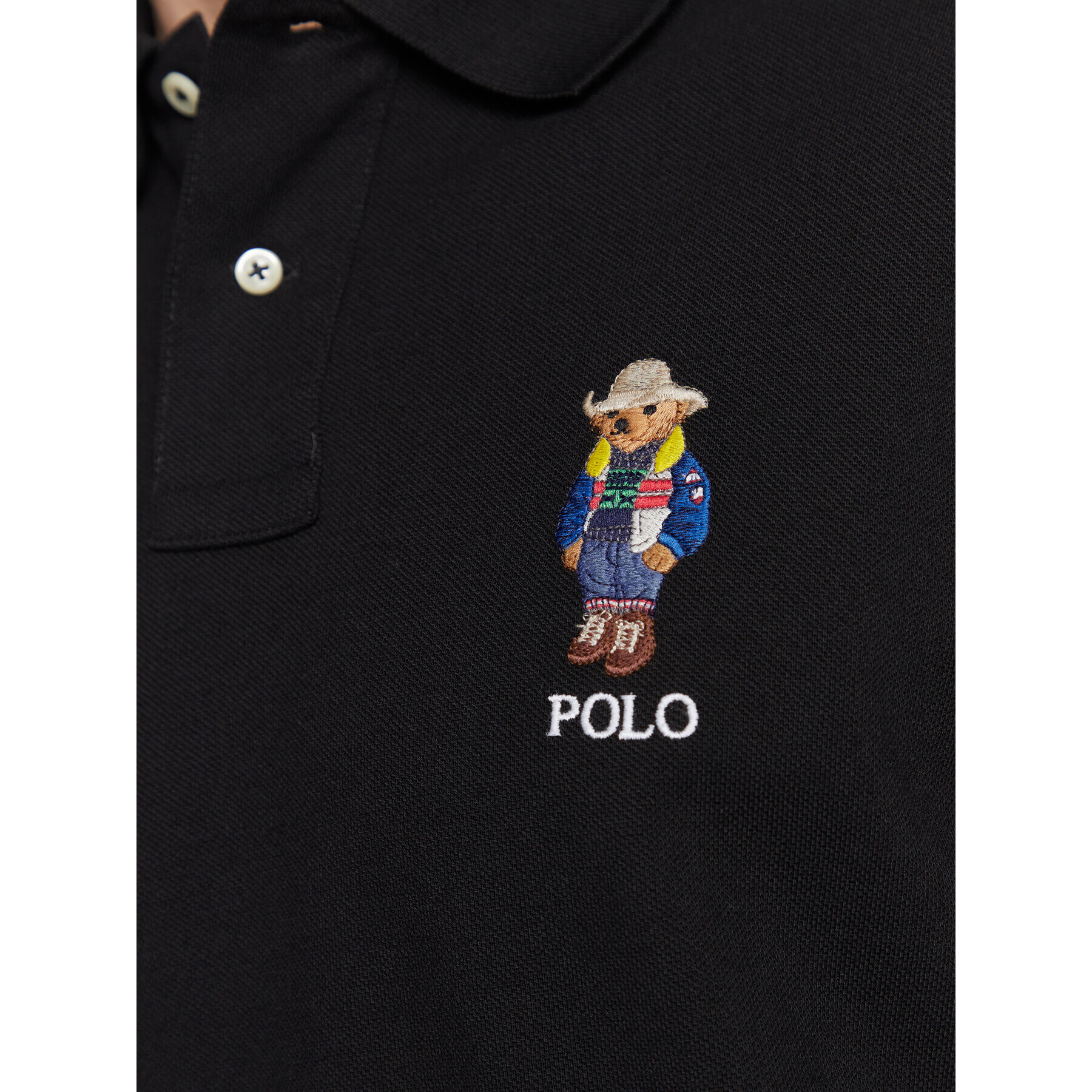 Polo Ralph Lauren Тениска с яка и копчета 710853322004 Черен Slim Fit - Pepit.bg