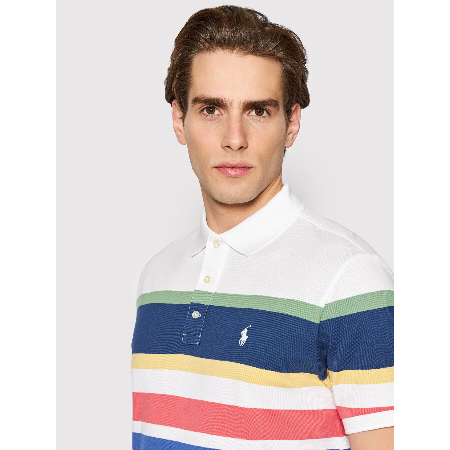 Polo Ralph Lauren Тениска с яка и копчета 710857882001 Бял Slim Fit - Pepit.bg