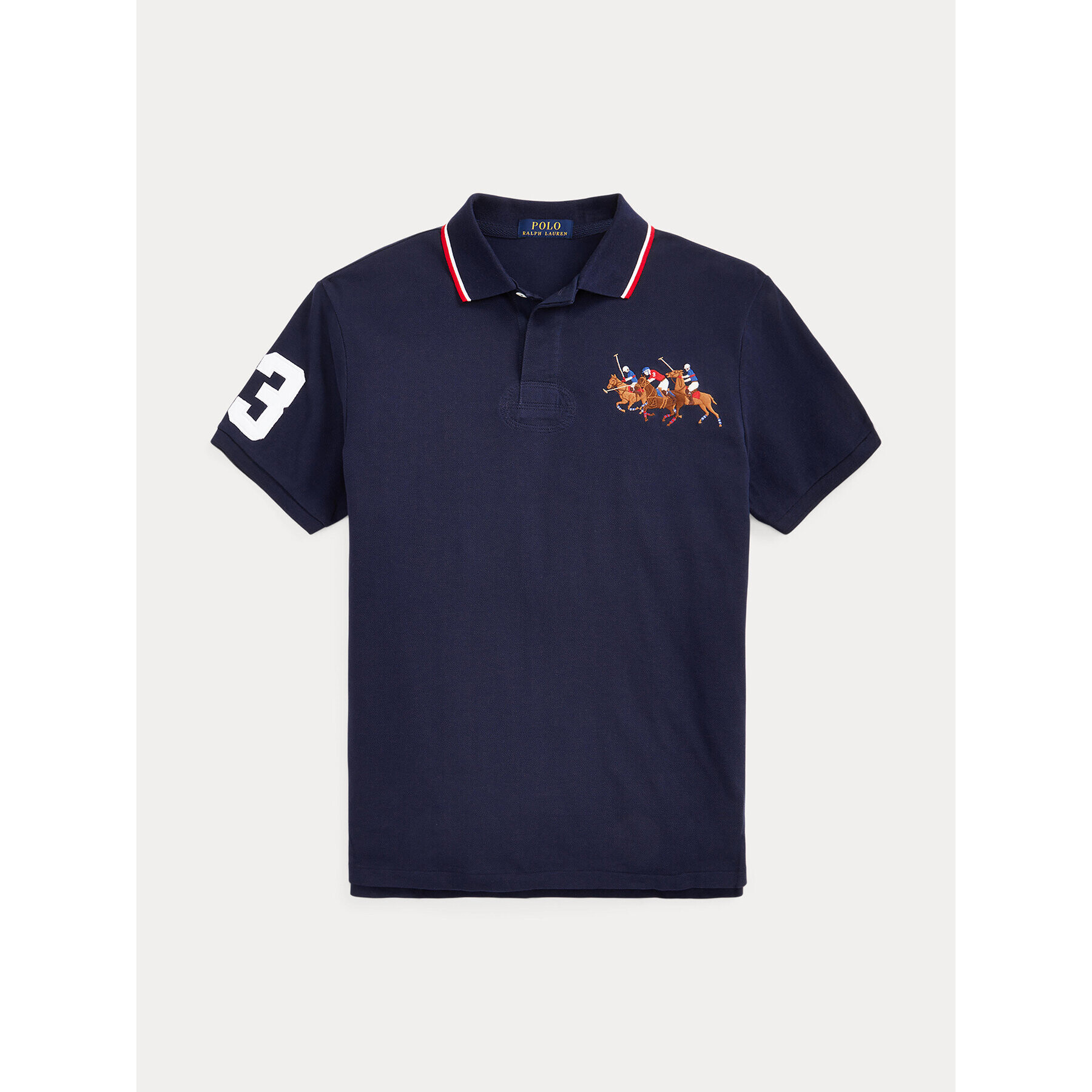 Polo Ralph Lauren Тениска с яка и копчета 710900614006 Тъмносин Custom Slim Fit - Pepit.bg