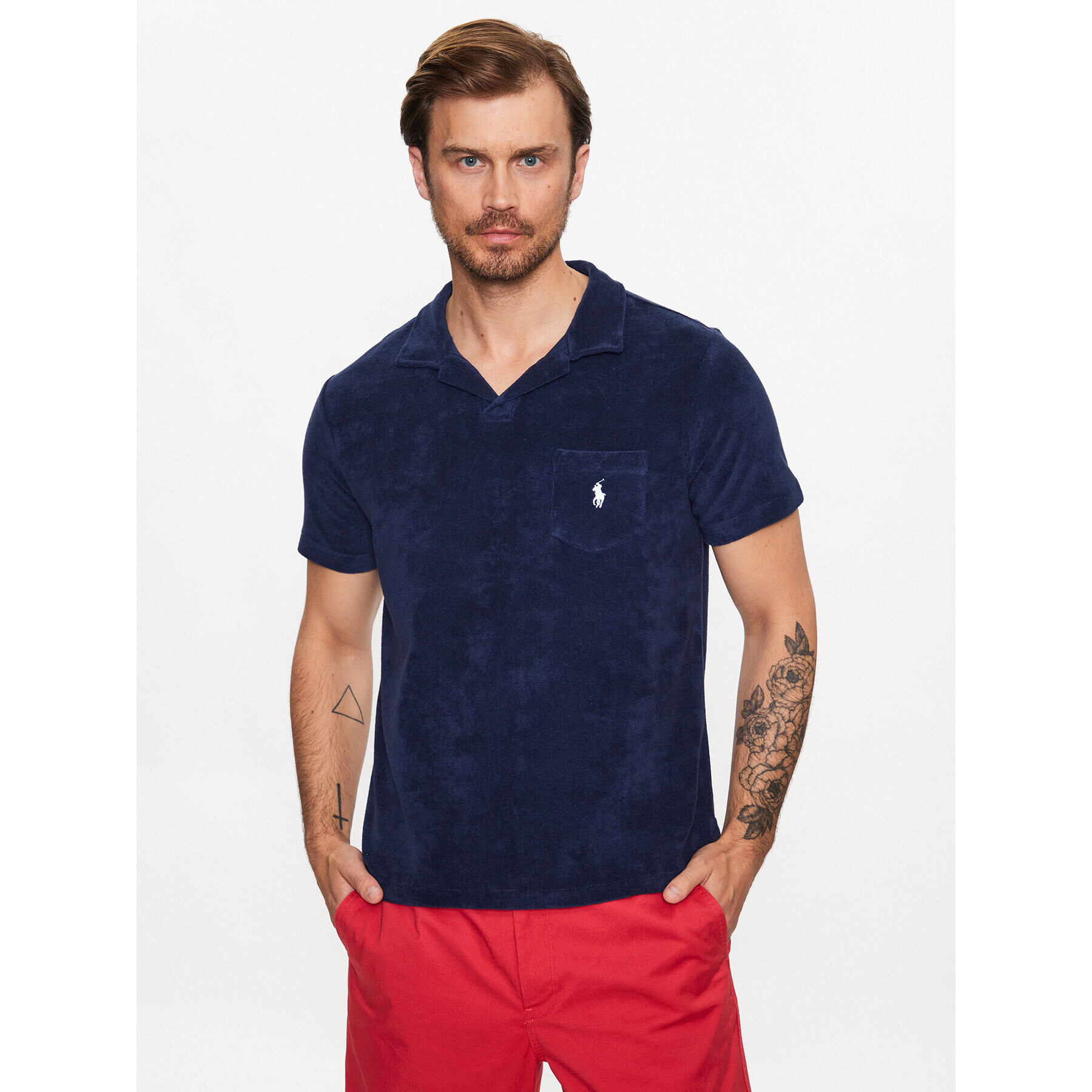 Polo Ralph Lauren Тениска с яка и копчета 710901044003 Тъмносин Regular Fit - Pepit.bg