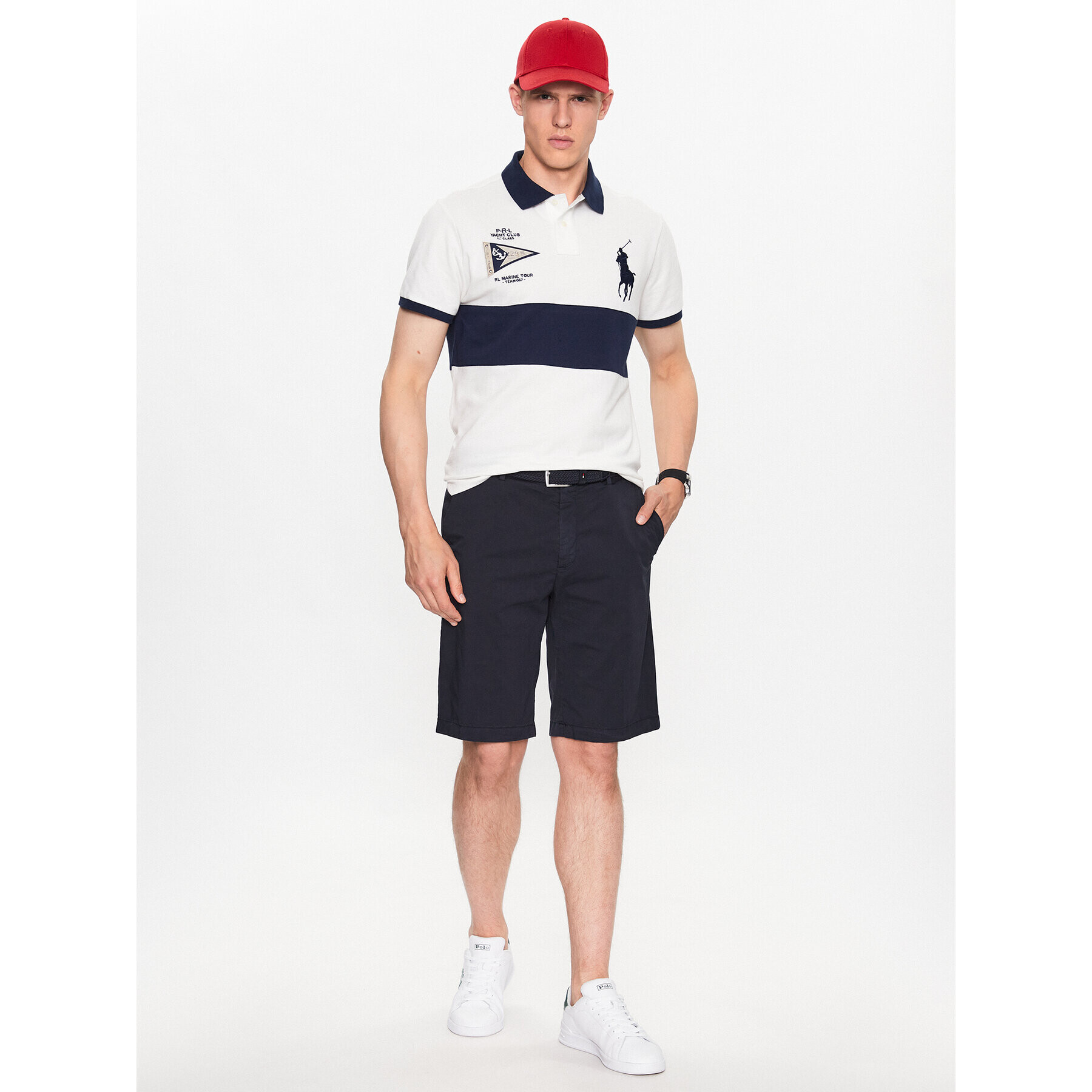 Polo Ralph Lauren Тениска с яка и копчета 710910566001 Бял Regular Fit - Pepit.bg