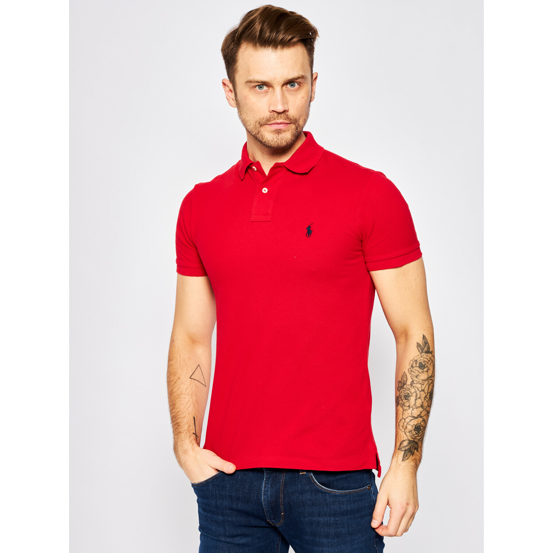 Polo Ralph Lauren Тениска с яка и копчета Core Replen 710548797 Червен Slim Fit - Pepit.bg