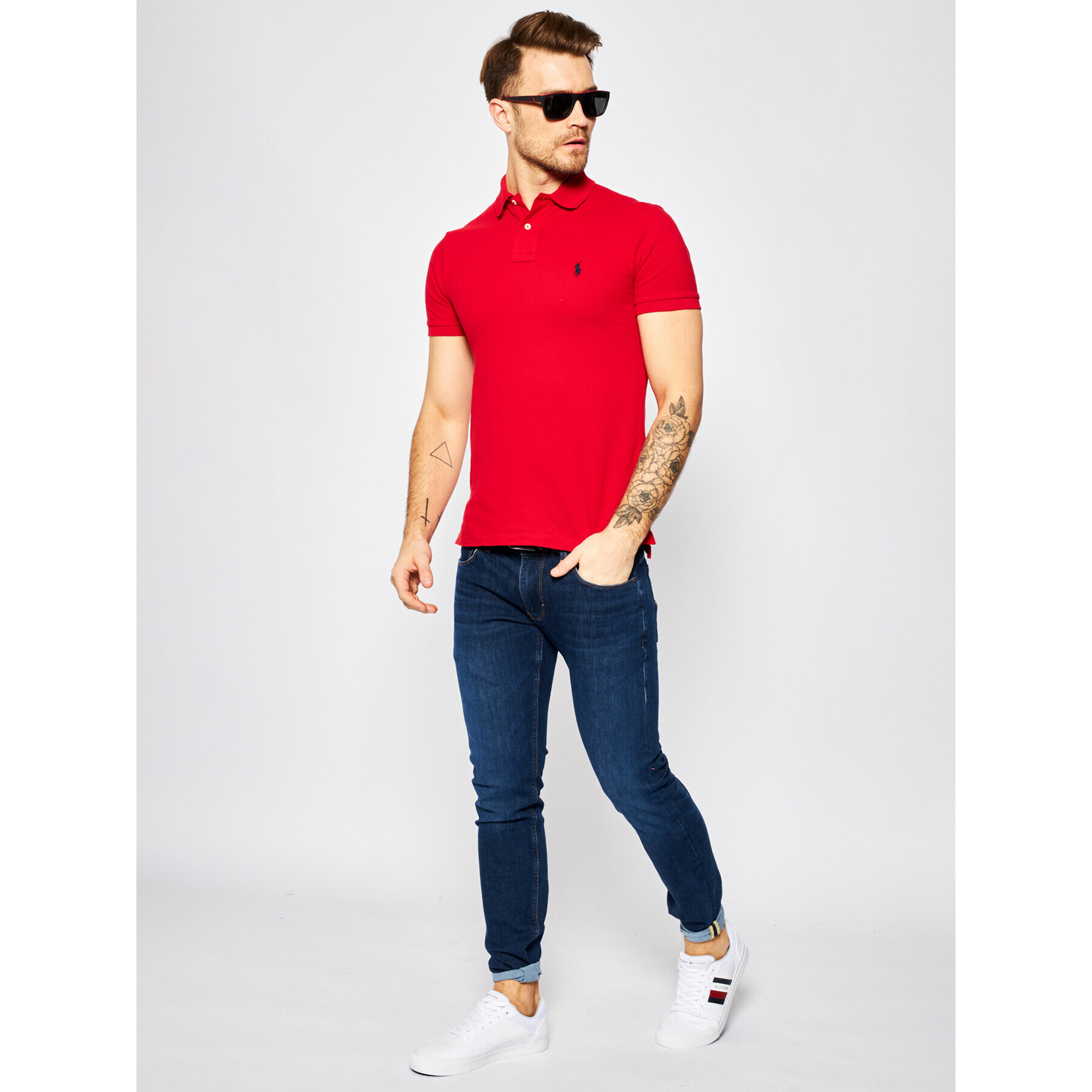 Polo Ralph Lauren Тениска с яка и копчета Core Replen 710548797 Червен Slim Fit - Pepit.bg