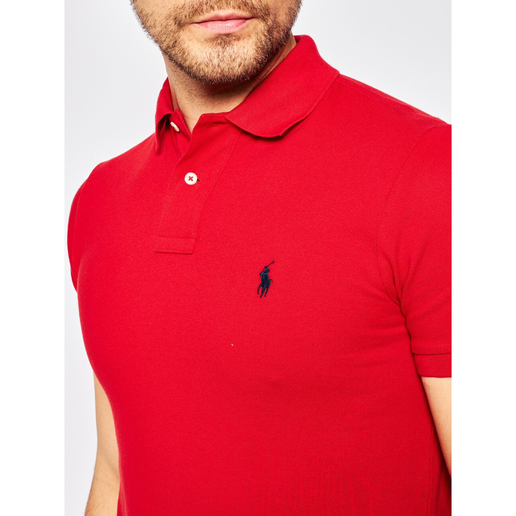 Polo Ralph Lauren Тениска с яка и копчета Core Replen 710548797 Червен Slim Fit - Pepit.bg