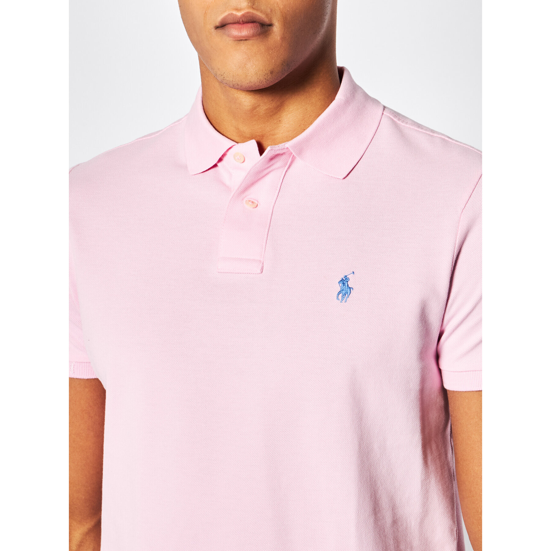 Polo Ralph Lauren Тениска с яка и копчета Core Replen 710782592 Розов Custom Slim Fit - Pepit.bg