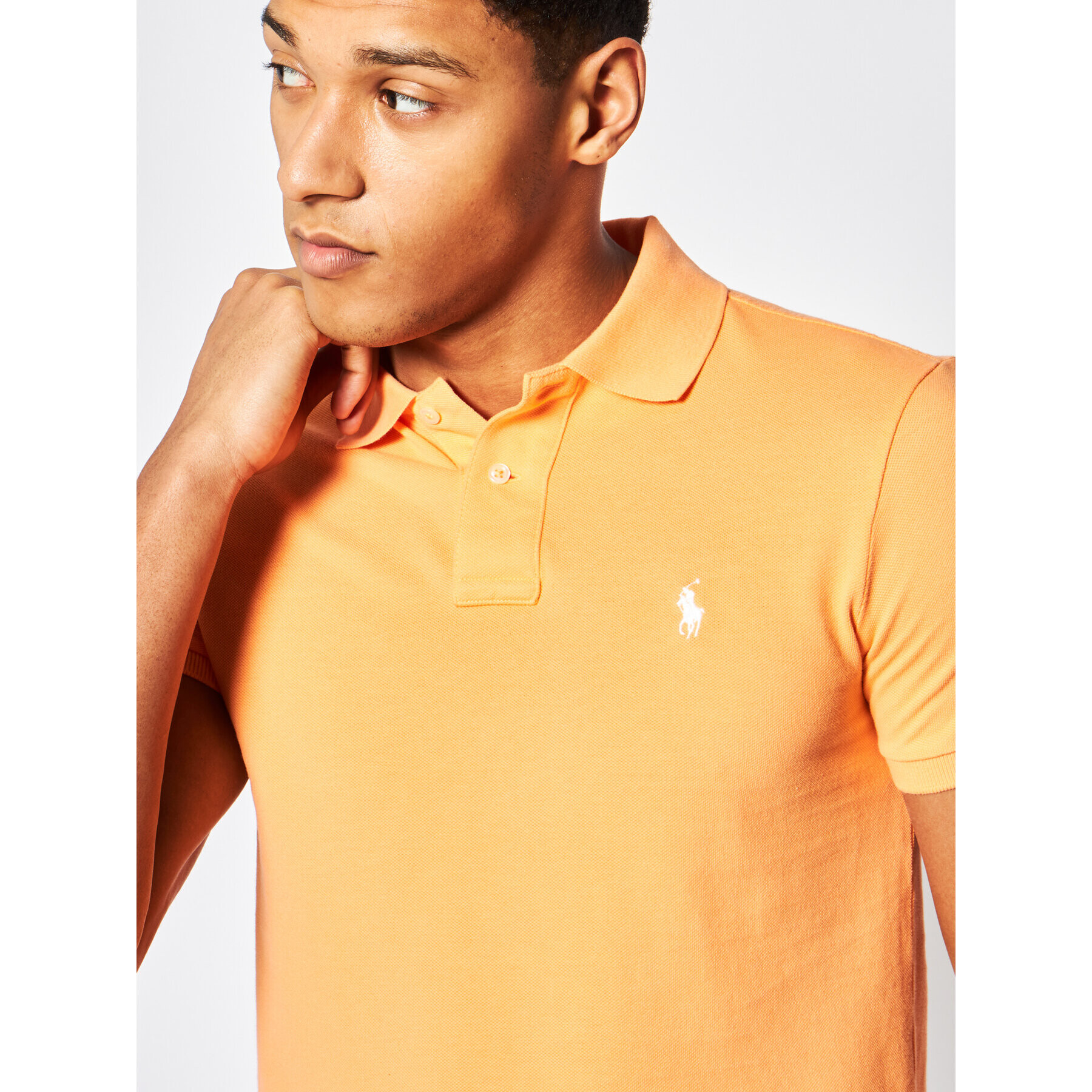 Polo Ralph Lauren Тениска с яка и копчета Core Replen 710795080 Оранжев Slim Fit - Pepit.bg