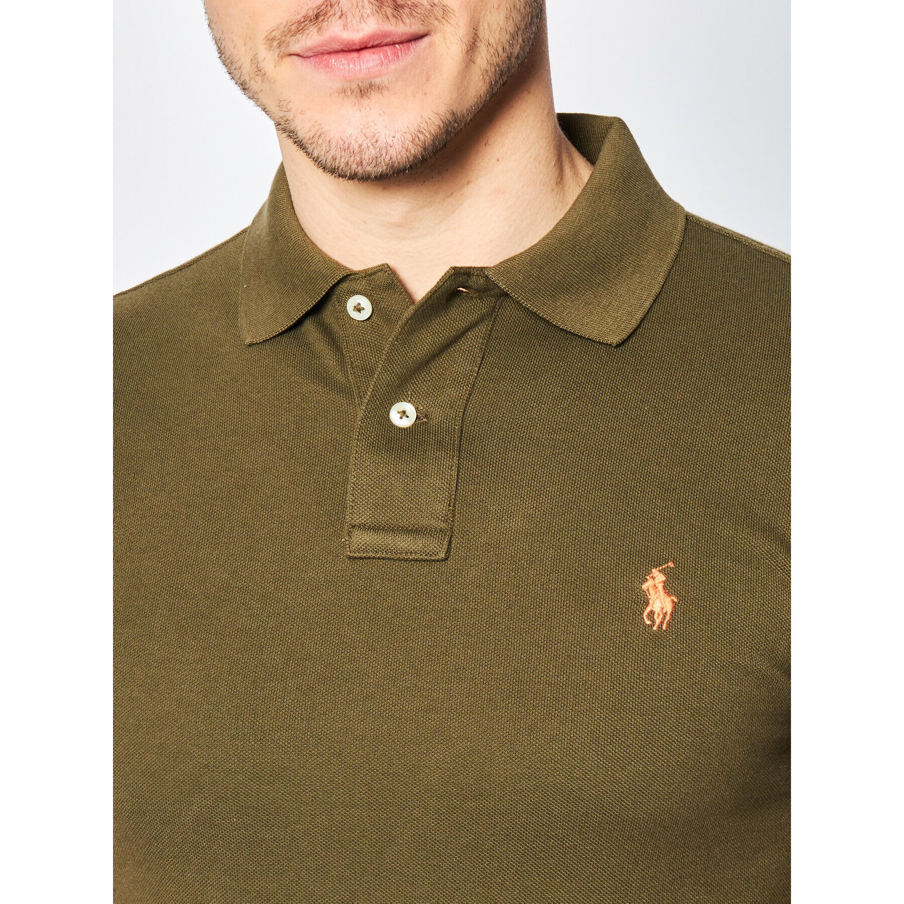 Polo Ralph Lauren Тениска с яка и копчета Core Replen 710795080 Зелен Slim Fit - Pepit.bg