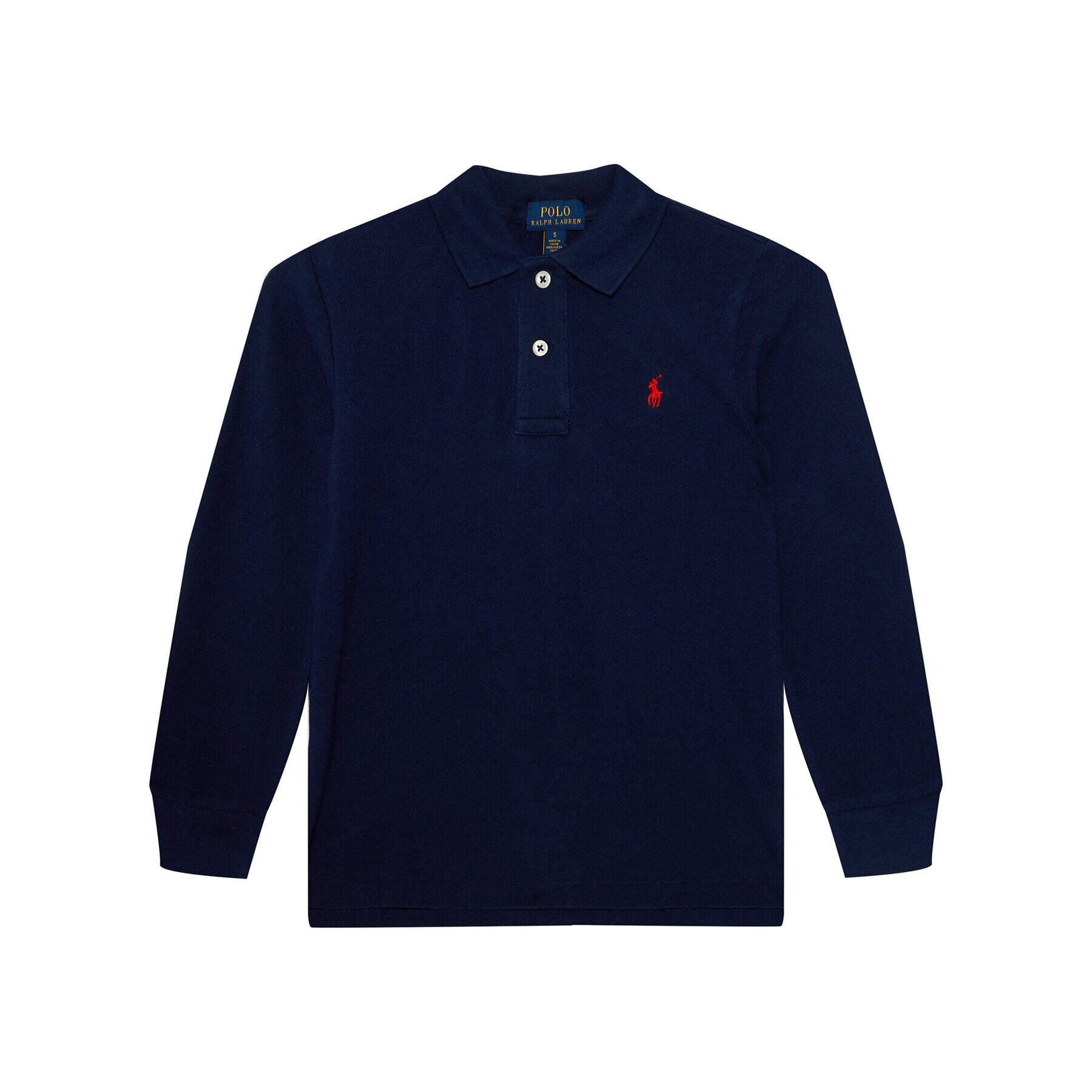 Polo Ralph Lauren Тениска с яка и копчета Ls Kc 322703634032 Тъмносин Regular Fit - Pepit.bg