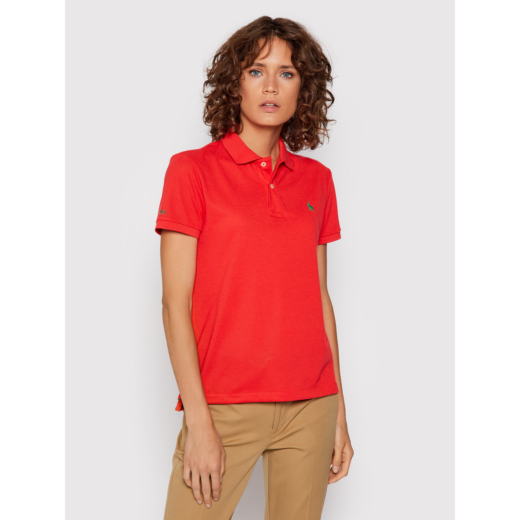 Polo Ralph Lauren Тениска с яка и копчета 211806666011 Червен Classic Fit - Pepit.bg