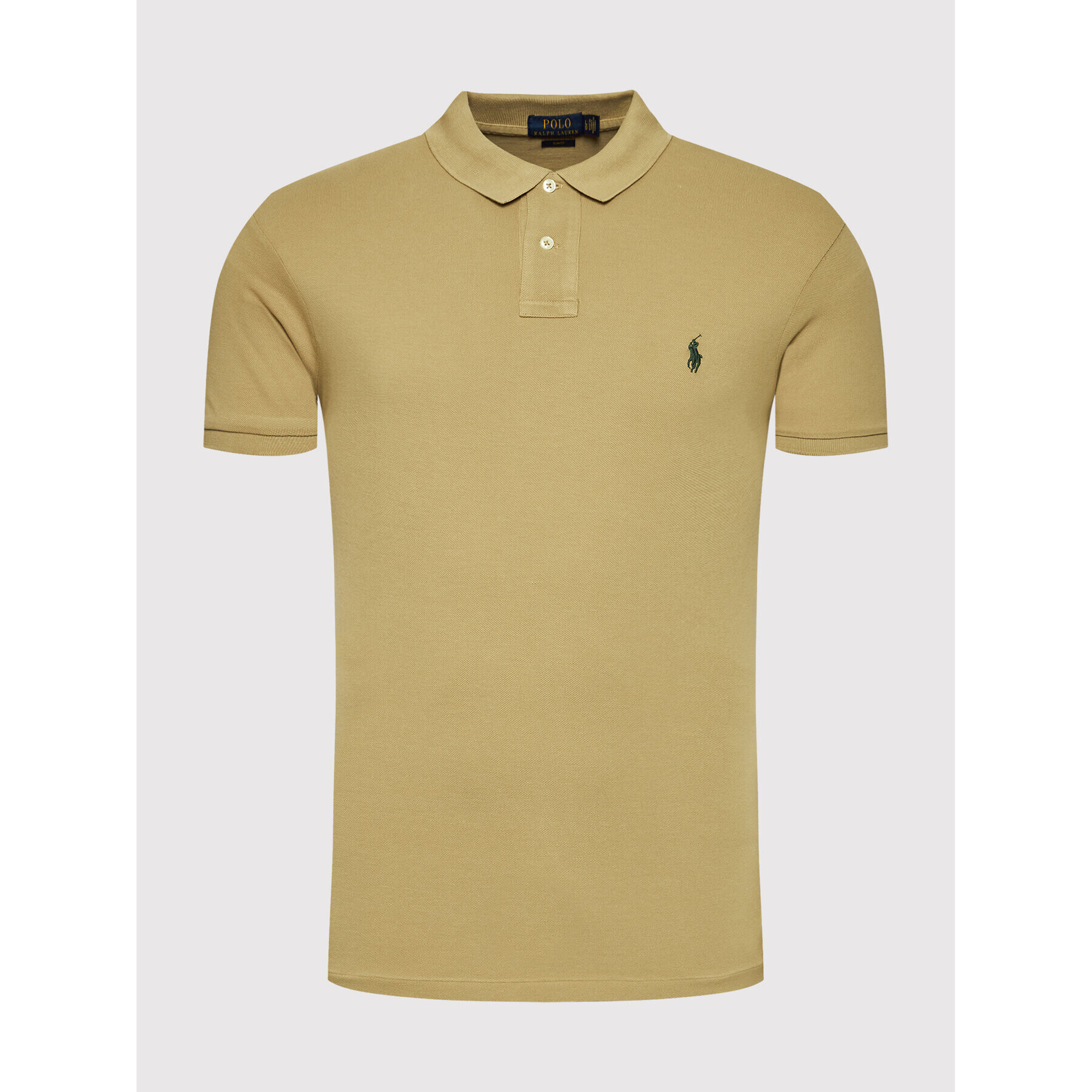 Polo Ralph Lauren Тениска с яка и копчета 710536856225 Бежов Slim Fit - Pepit.bg