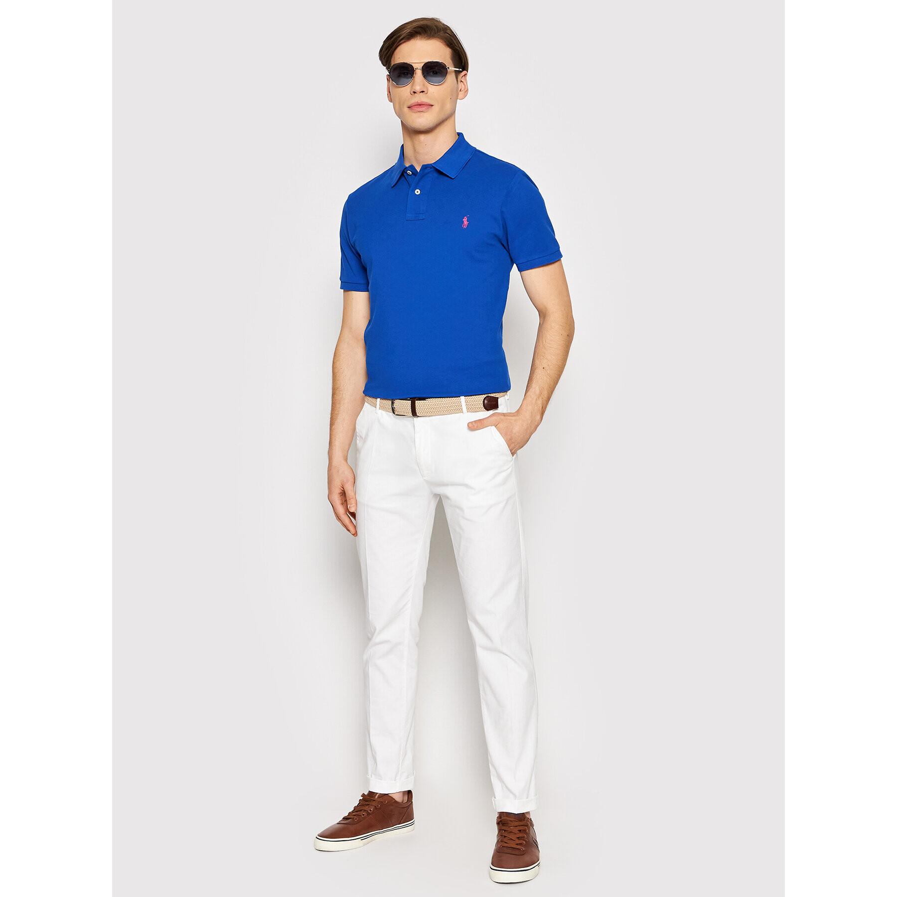 Polo Ralph Lauren Тениска с яка и копчета 710536856321 Син Slim Fit - Pepit.bg