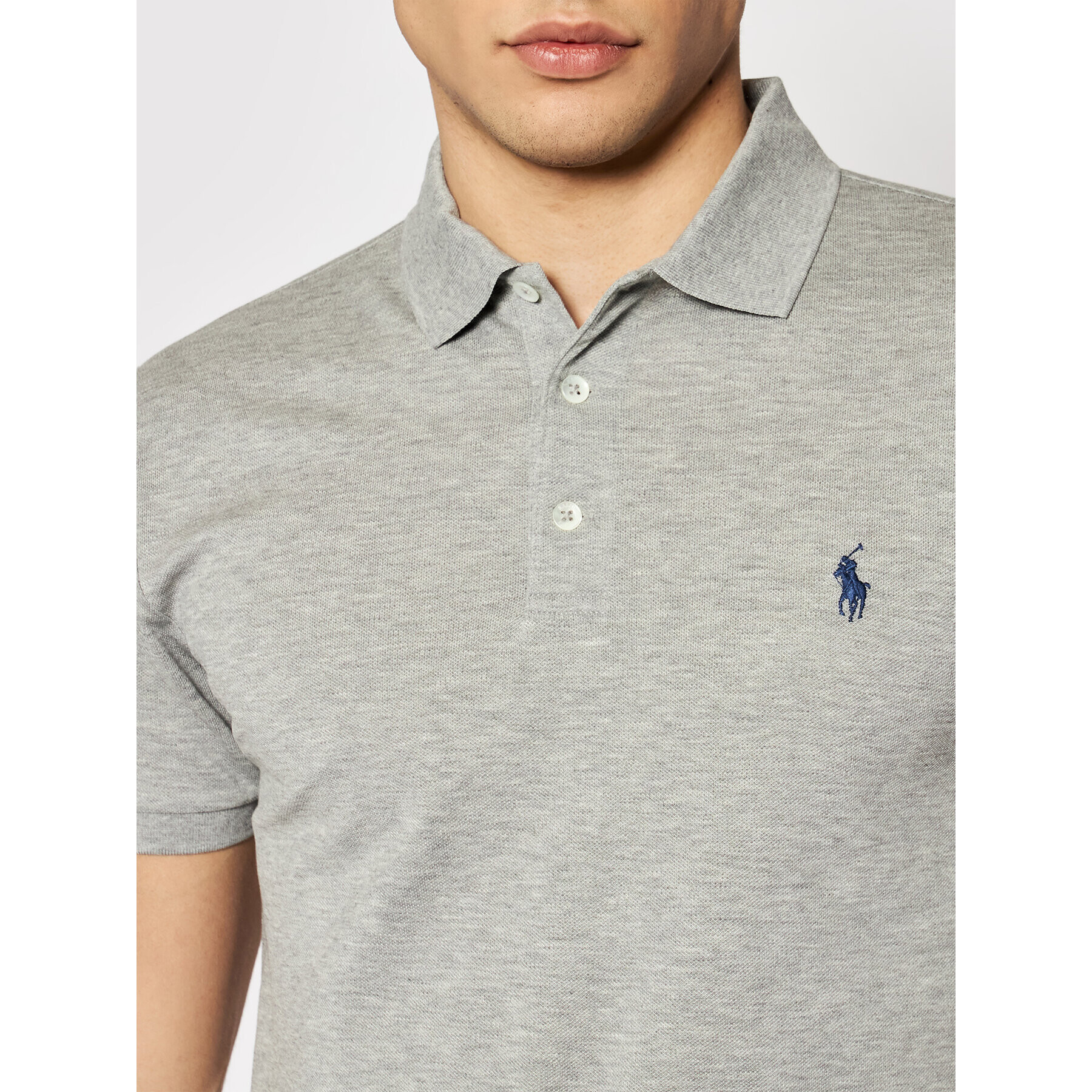 Polo Ralph Lauren Тениска с яка и копчета 710541705 Сив Slim Fit - Pepit.bg