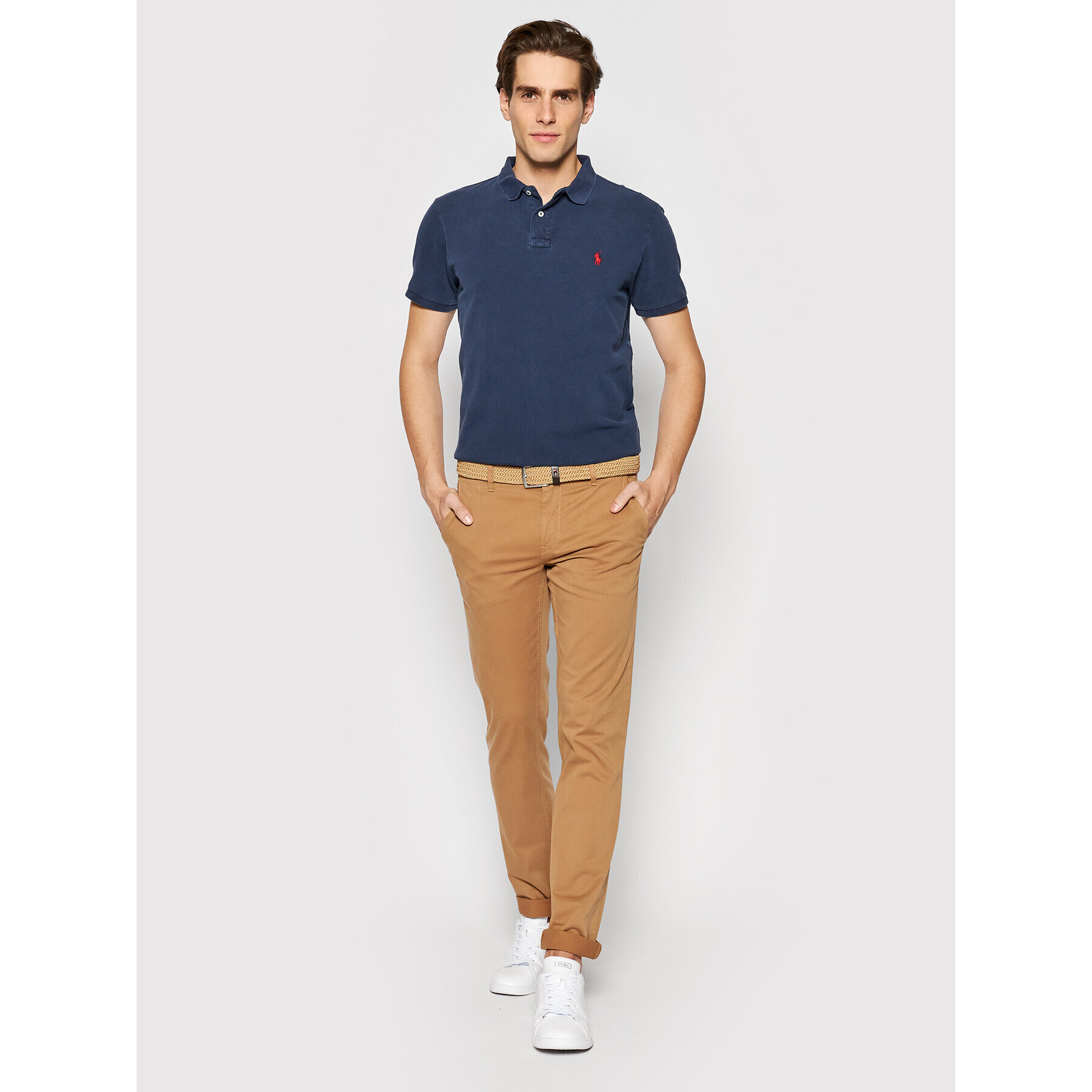 Polo Ralph Lauren Тениска с яка и копчета 710814416035 Тъмносин Slim Fit - Pepit.bg