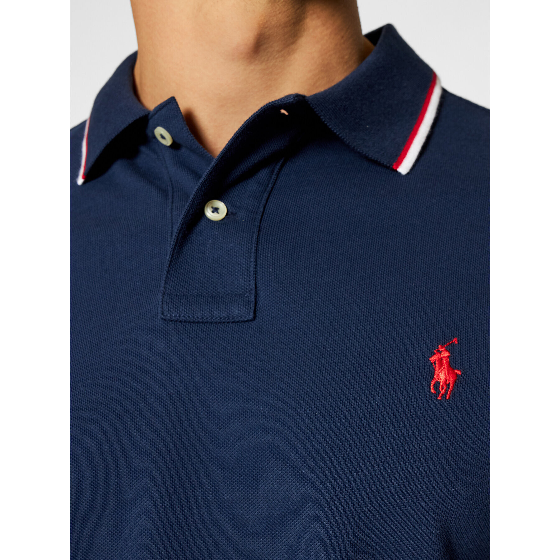 Polo Ralph Lauren Тениска с яка и копчета Classics 710842621003 Тъмносин Slim Fit - Pepit.bg