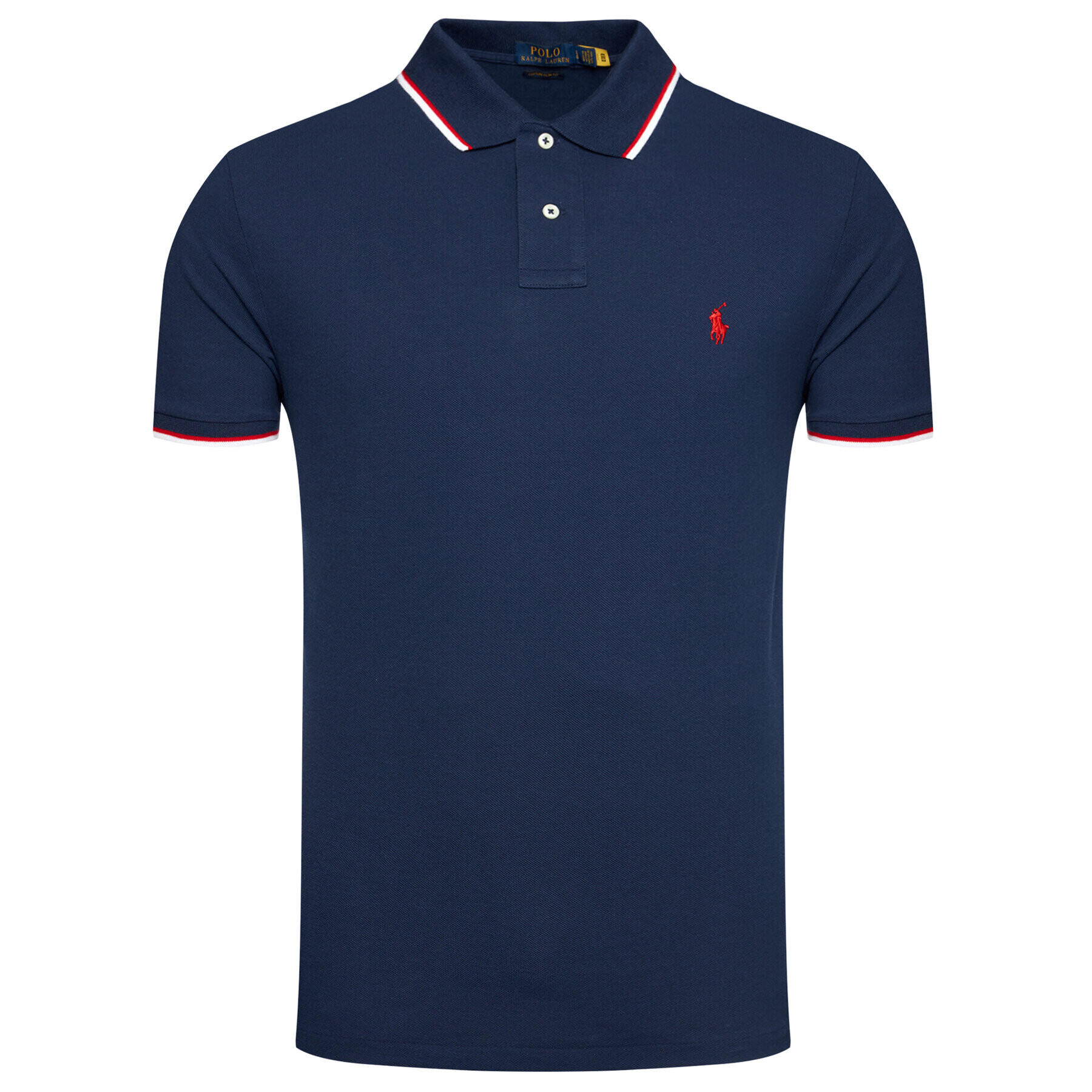 Polo Ralph Lauren Тениска с яка и копчета Classics 710842621003 Тъмносин Slim Fit - Pepit.bg