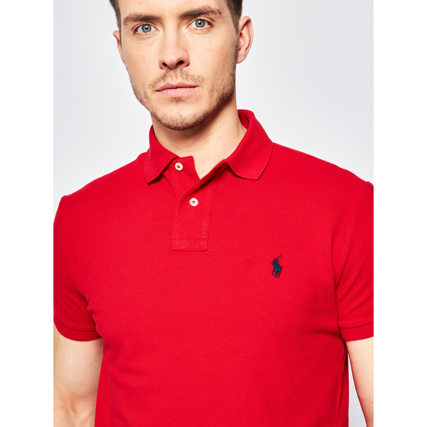 Polo Ralph Lauren Тениска с яка и копчета Core Replen 710666998 Червен Custom Slim Fit - Pepit.bg