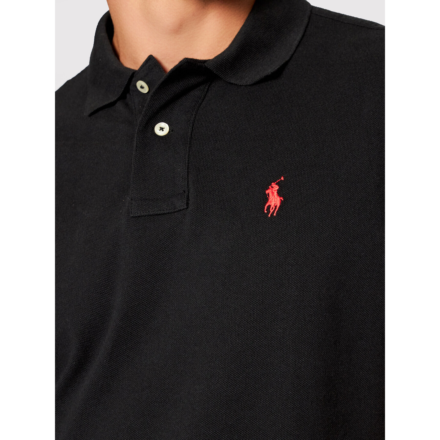 Polo Ralph Lauren Тениска с яка и копчета Core Replen 710782592 Черен Custom Slim Fit - Pepit.bg