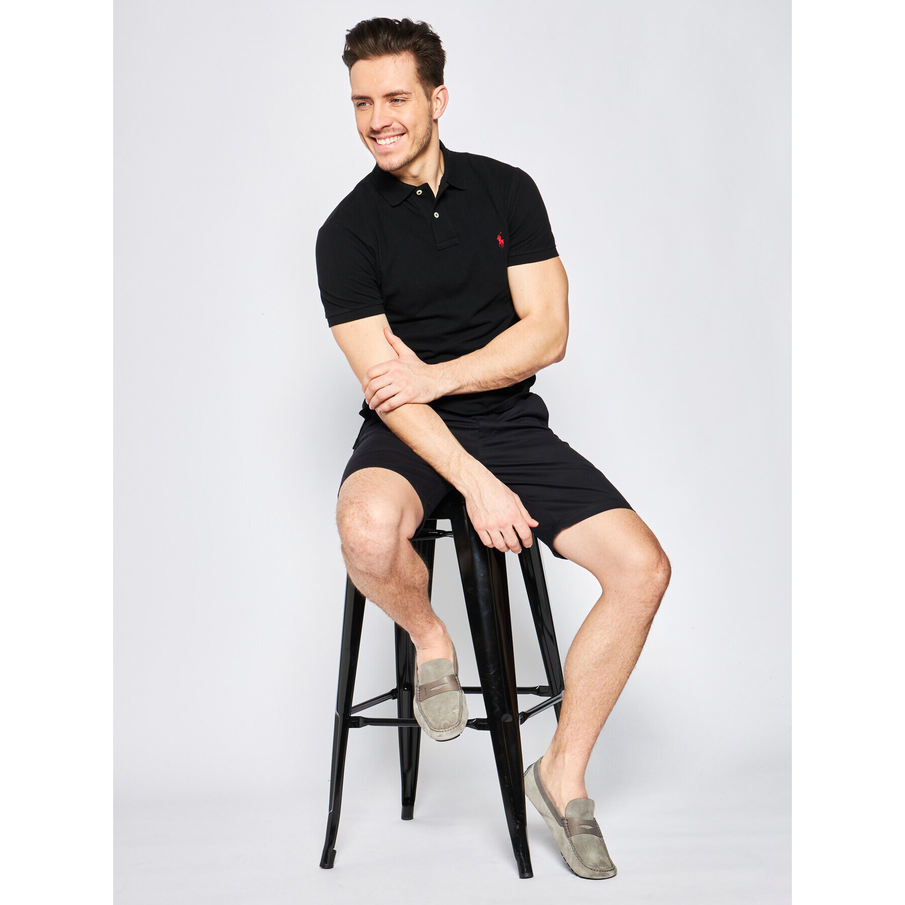 Polo Ralph Lauren Тениска с яка и копчета Core Replen 710795080 Черен Slim Fit - Pepit.bg