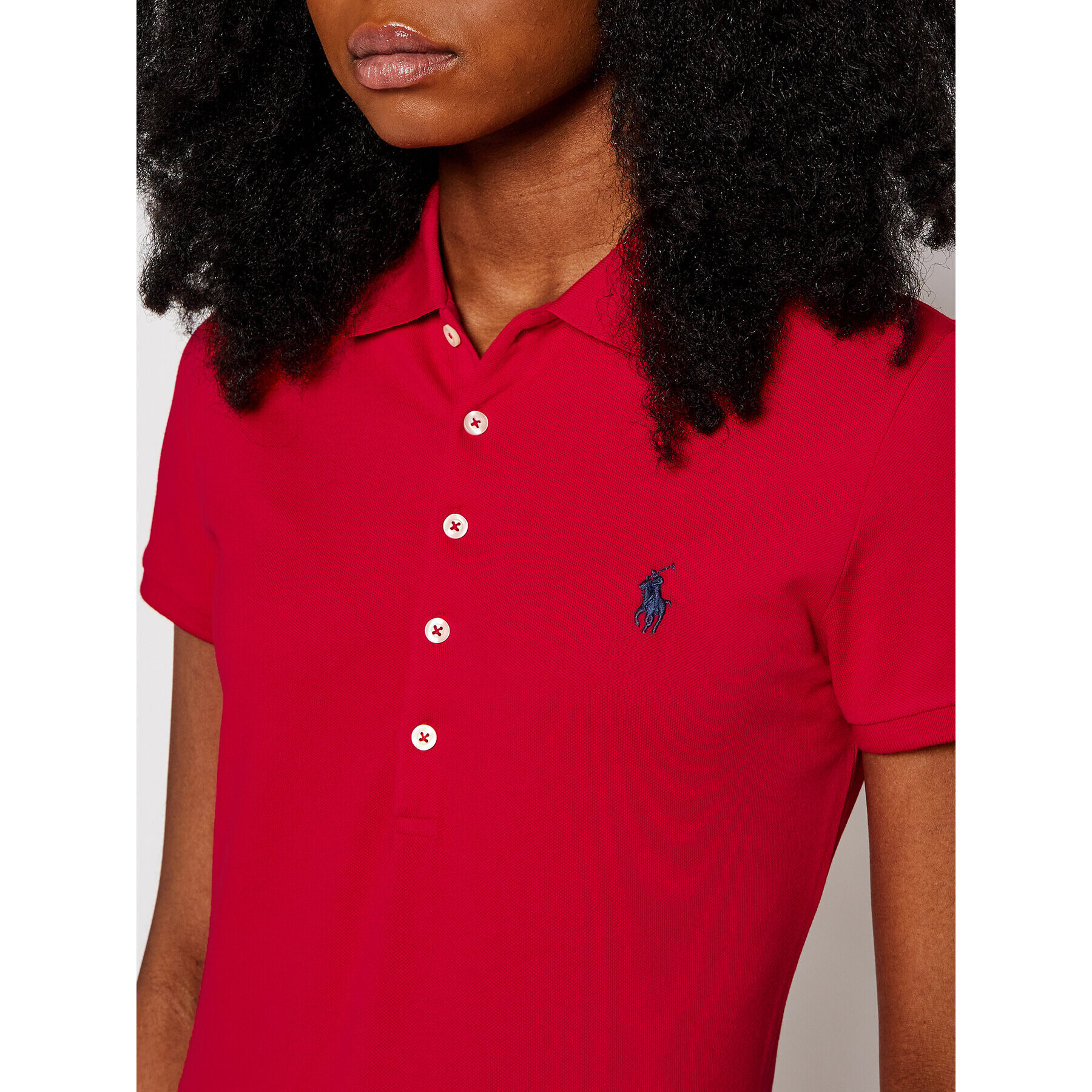 Polo Ralph Lauren Тениска с яка и копчета Julie 211505654113 Червен Slim Fit - Pepit.bg