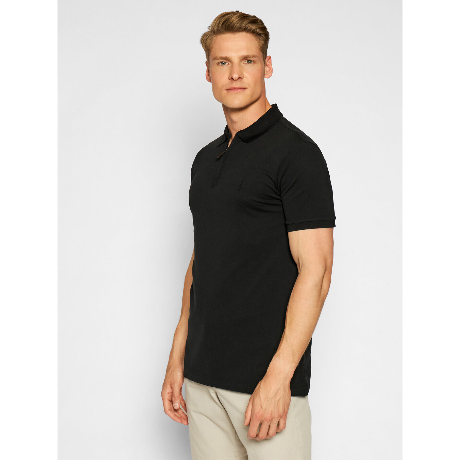 Polo Ralph Lauren Тениска с яка и копчета Ssl 710737087005 Черен Slim Fit - Pepit.bg