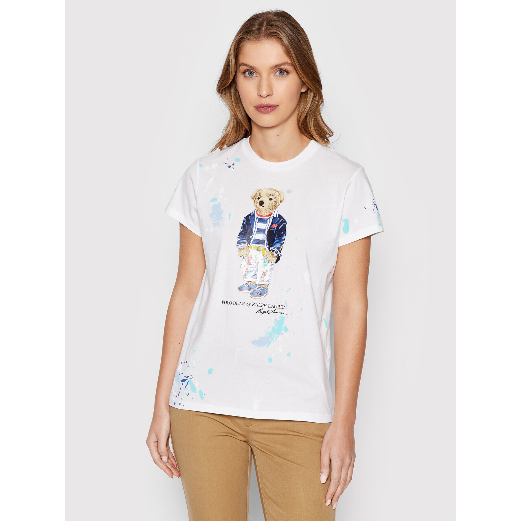 Polo Ralph Lauren Тишърт 211856643001 Бял Regular Fit - Pepit.bg