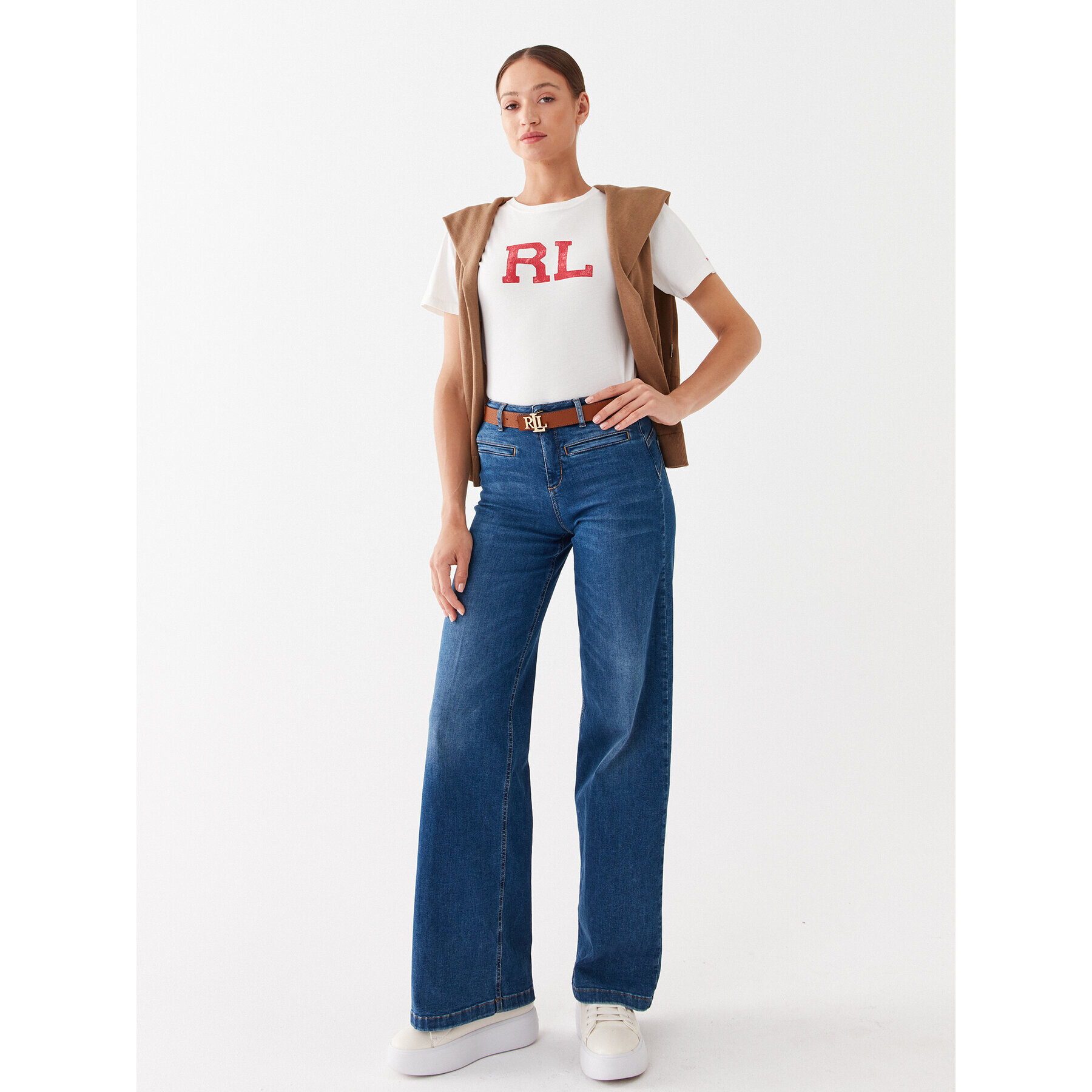 Polo Ralph Lauren Тишърт 211892611007 Бял Regular Fit - Pepit.bg