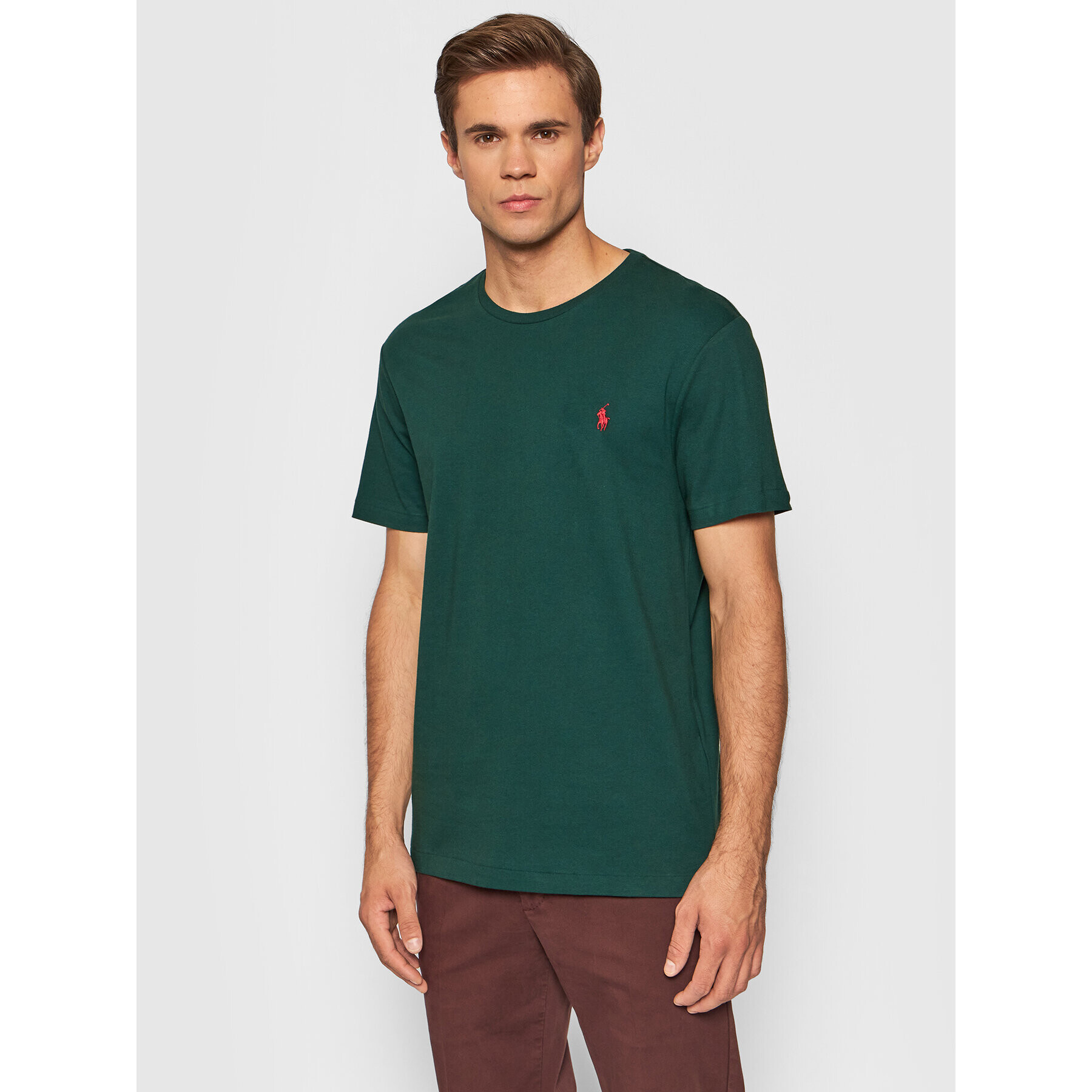 Polo Ralph Lauren Тишърт 710671438191 Зелен Custom Slim Fit - Pepit.bg
