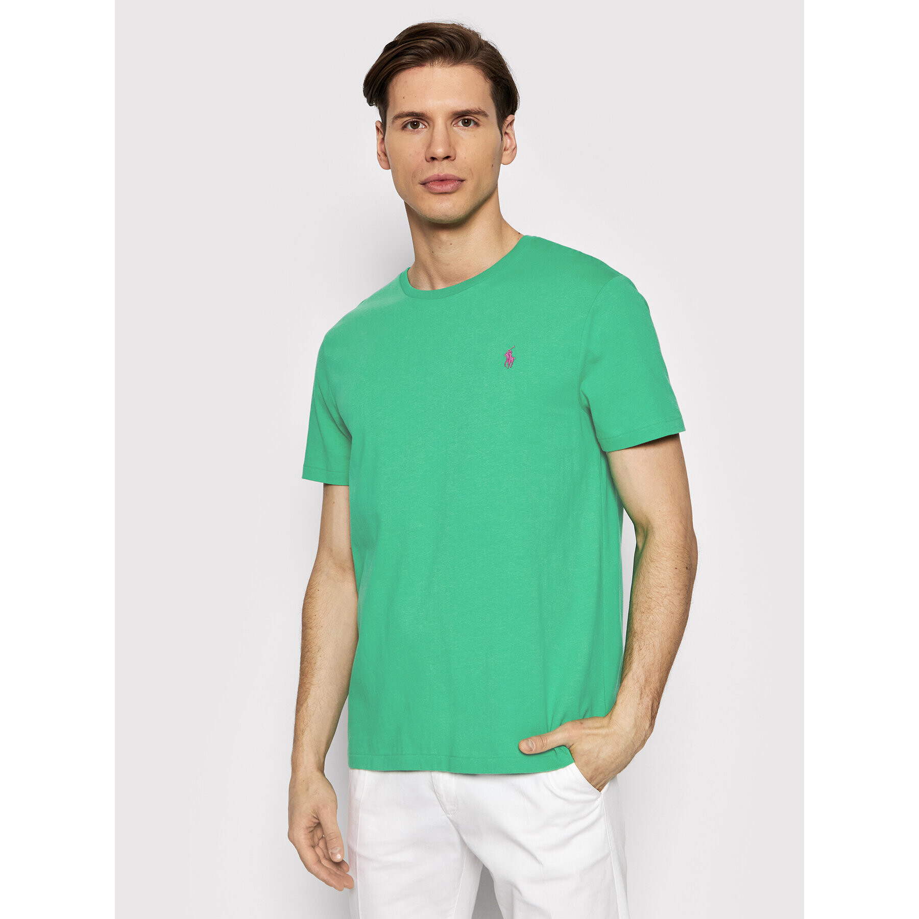 Polo Ralph Lauren Тишърт 710671438263 Зелен Custom Slim Fit - Pepit.bg