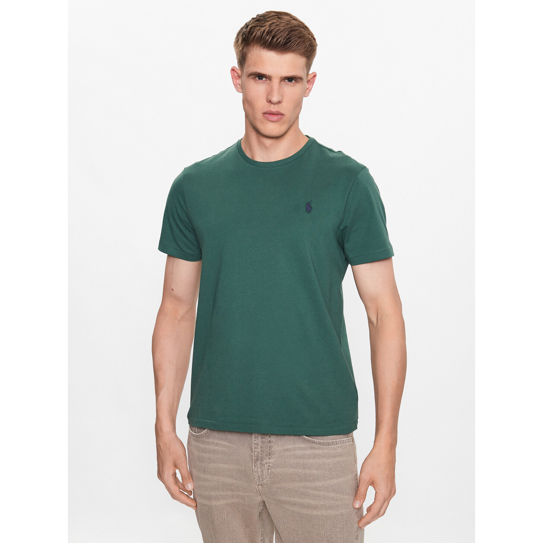 Polo Ralph Lauren Тишърт 710671438323 Зелен Custom Slim Fit - Pepit.bg