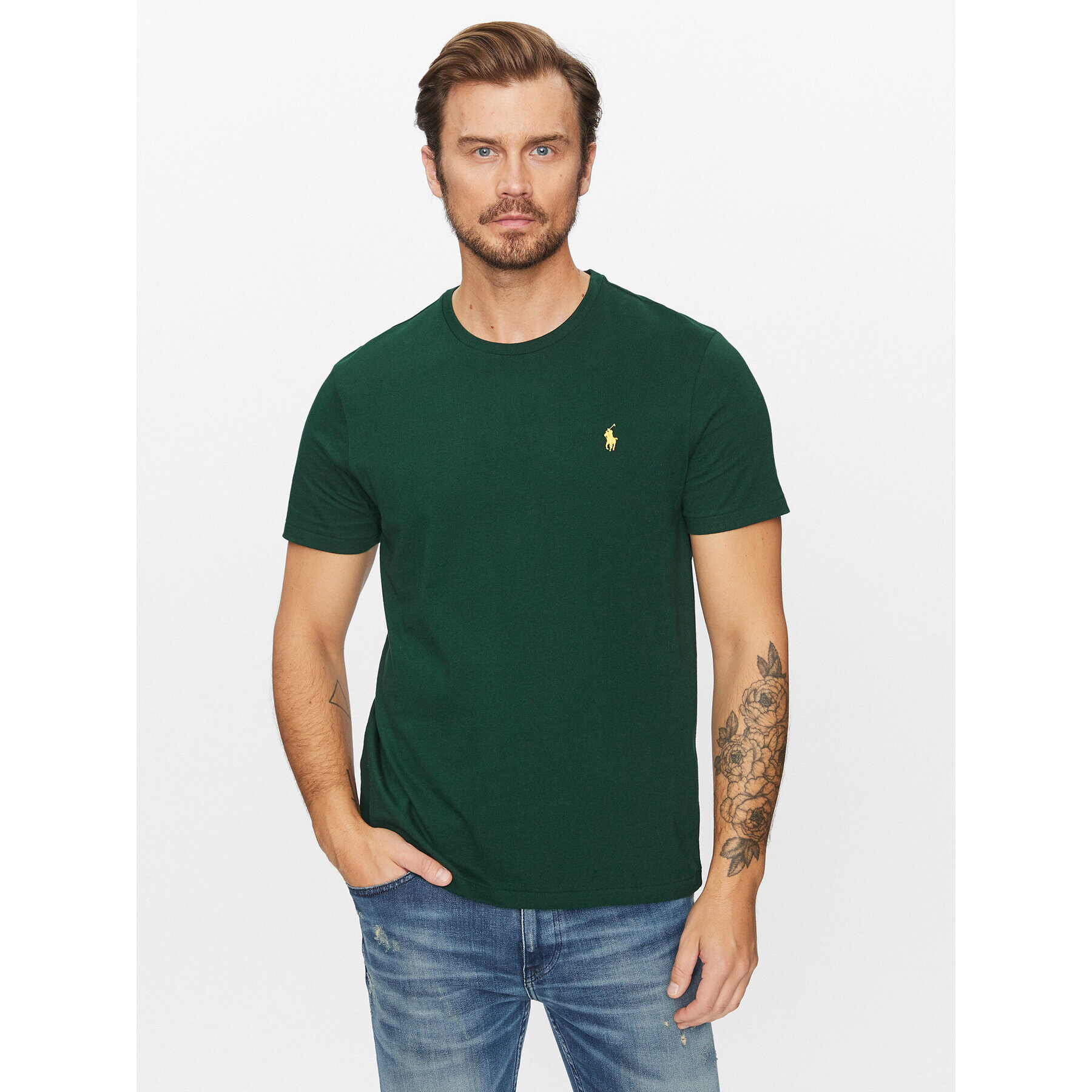 Polo Ralph Lauren Тишърт 710671438332 Зелен Custom Slim Fit - Pepit.bg