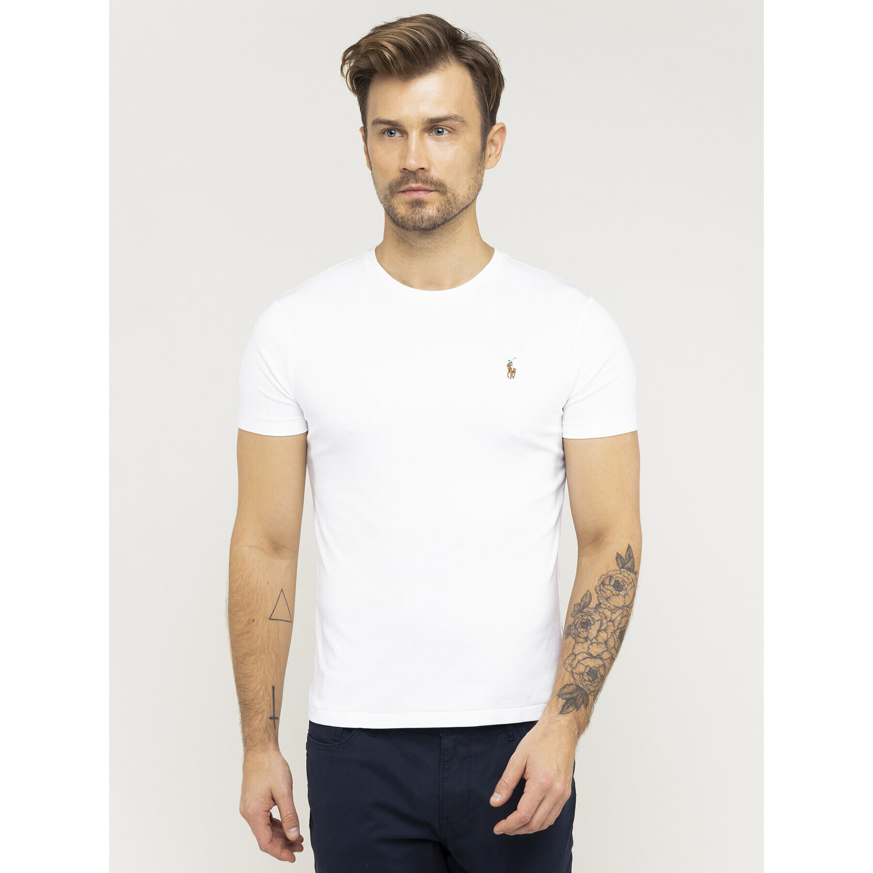 Polo Ralph Lauren Тишърт 710740727 Бял Custom Slim Fit - Pepit.bg
