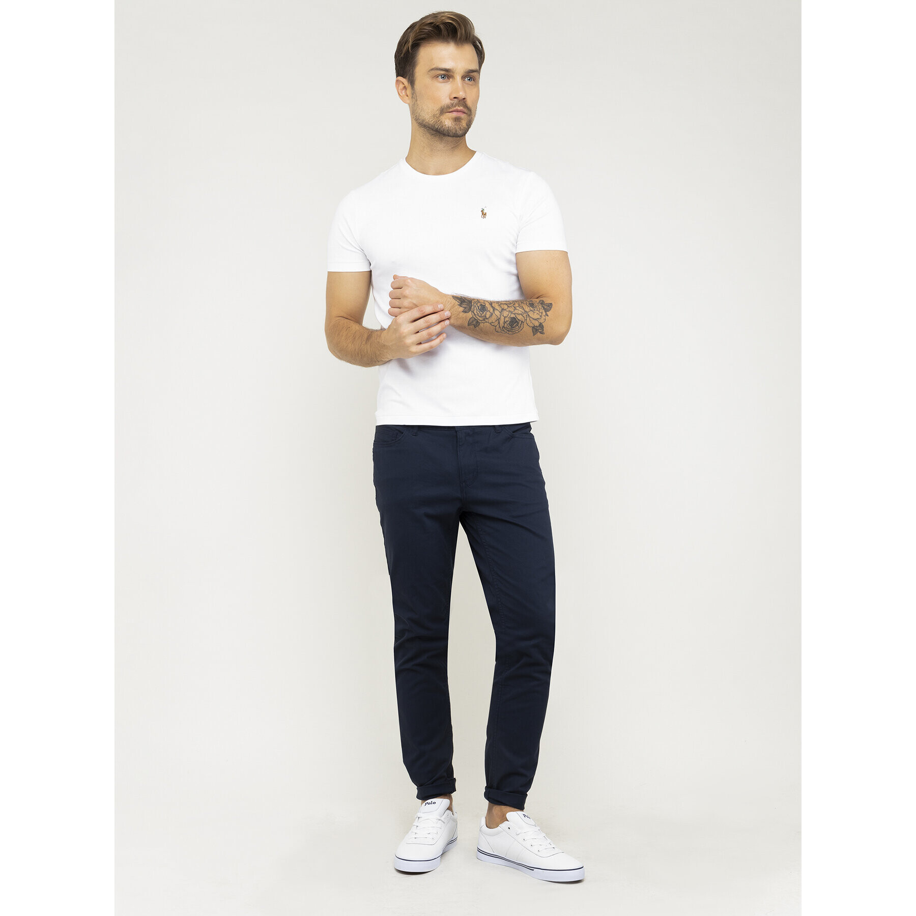 Polo Ralph Lauren Тишърт 710740727 Бял Custom Slim Fit - Pepit.bg