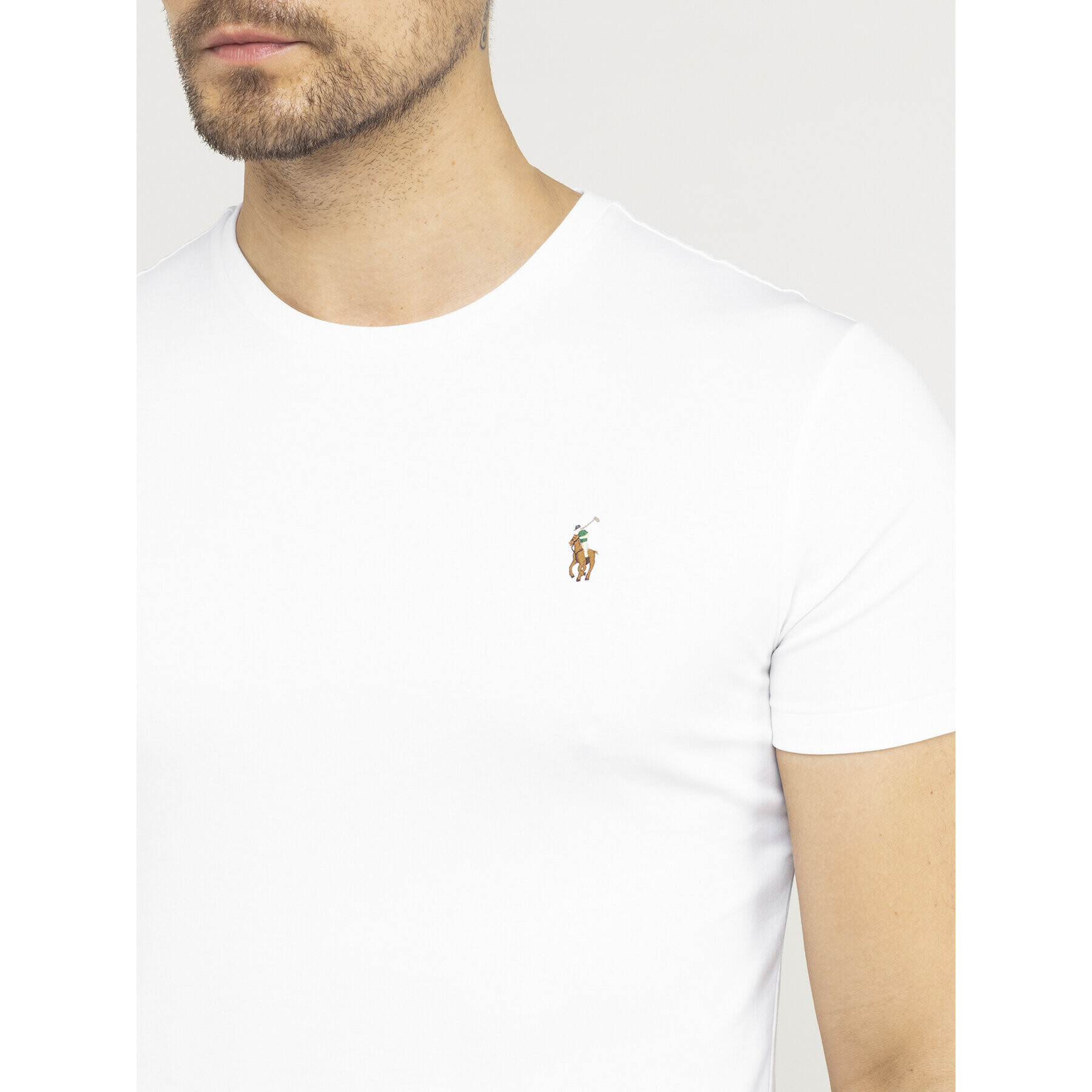 Polo Ralph Lauren Тишърт 710740727 Бял Custom Slim Fit - Pepit.bg